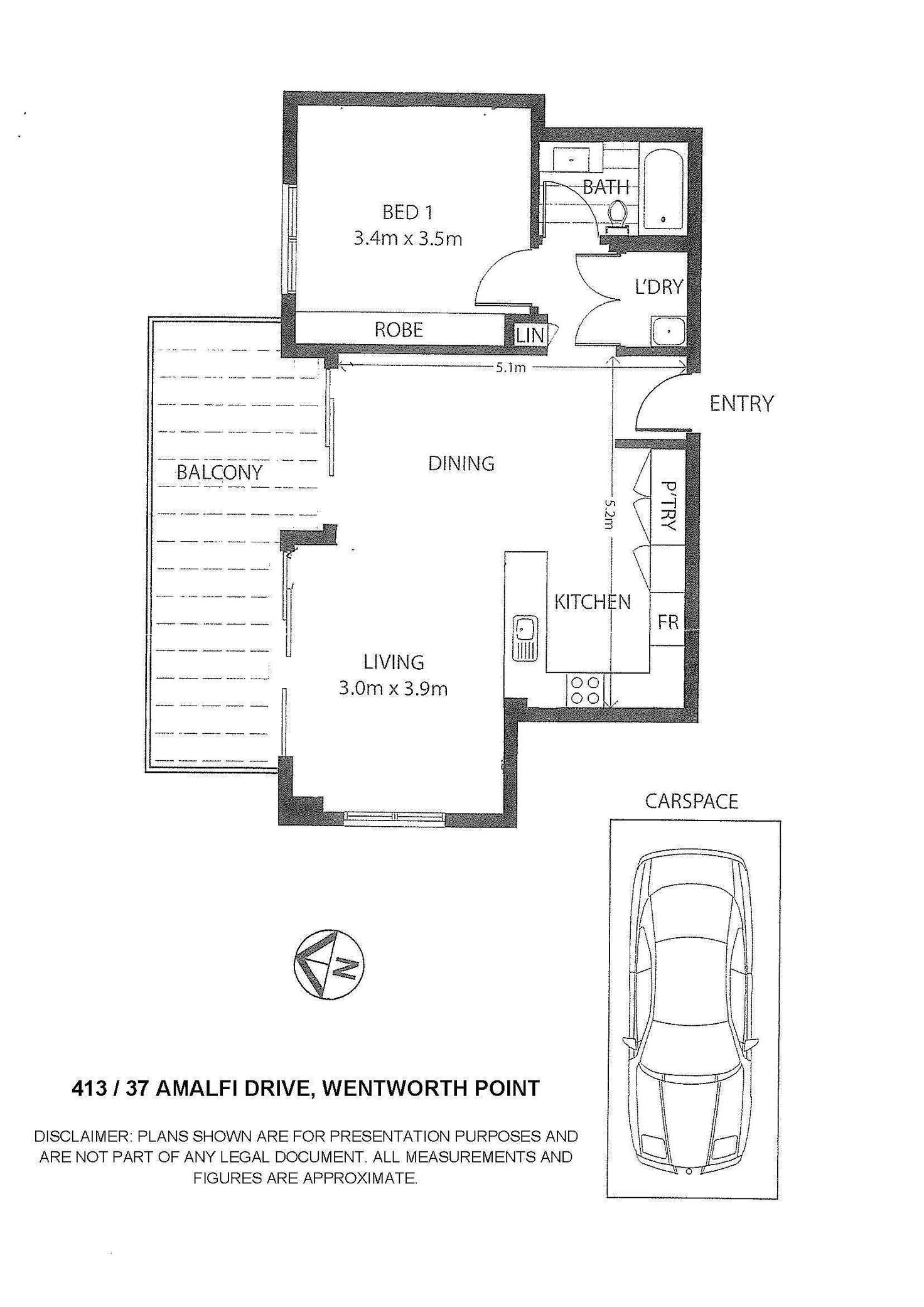 Floorplan of Homely apartment listing, 413/37 Amalfi Drive, Wentworth Point NSW 2127