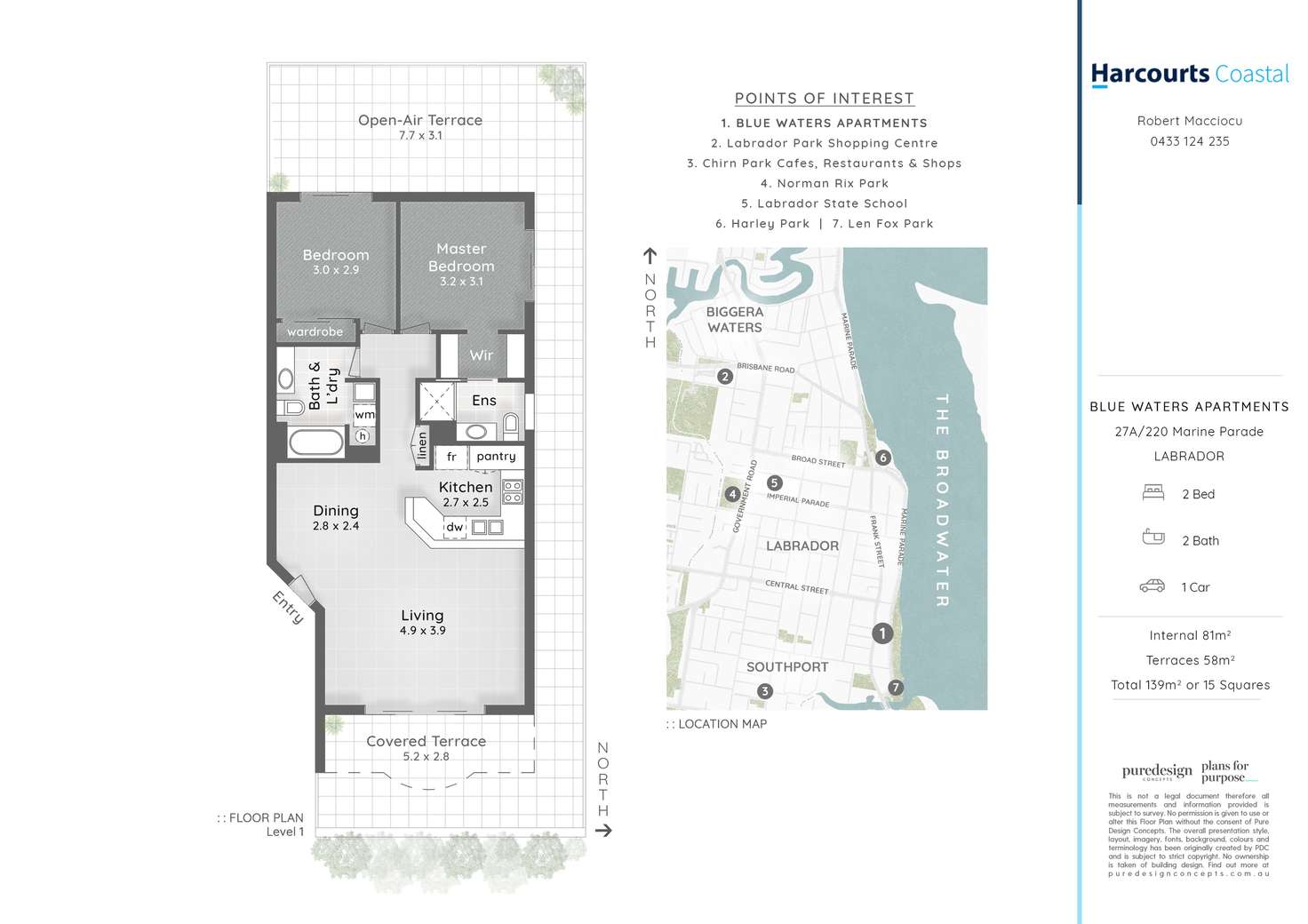 Floorplan of Homely apartment listing, 27A/220 Marine Parade, Labrador QLD 4215