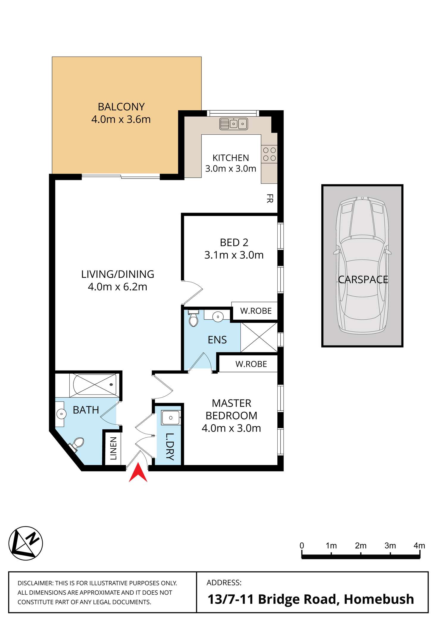 Floorplan of Homely apartment listing, 13/7-11 Bridge Road, Homebush NSW 2140