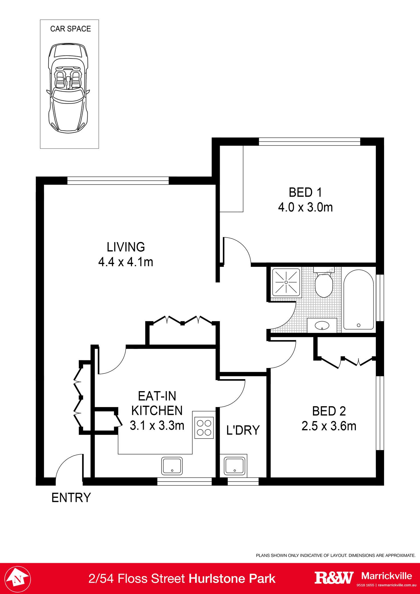 Floorplan of Homely apartment listing, 2/54 Floss Street, Hurlstone Park NSW 2193