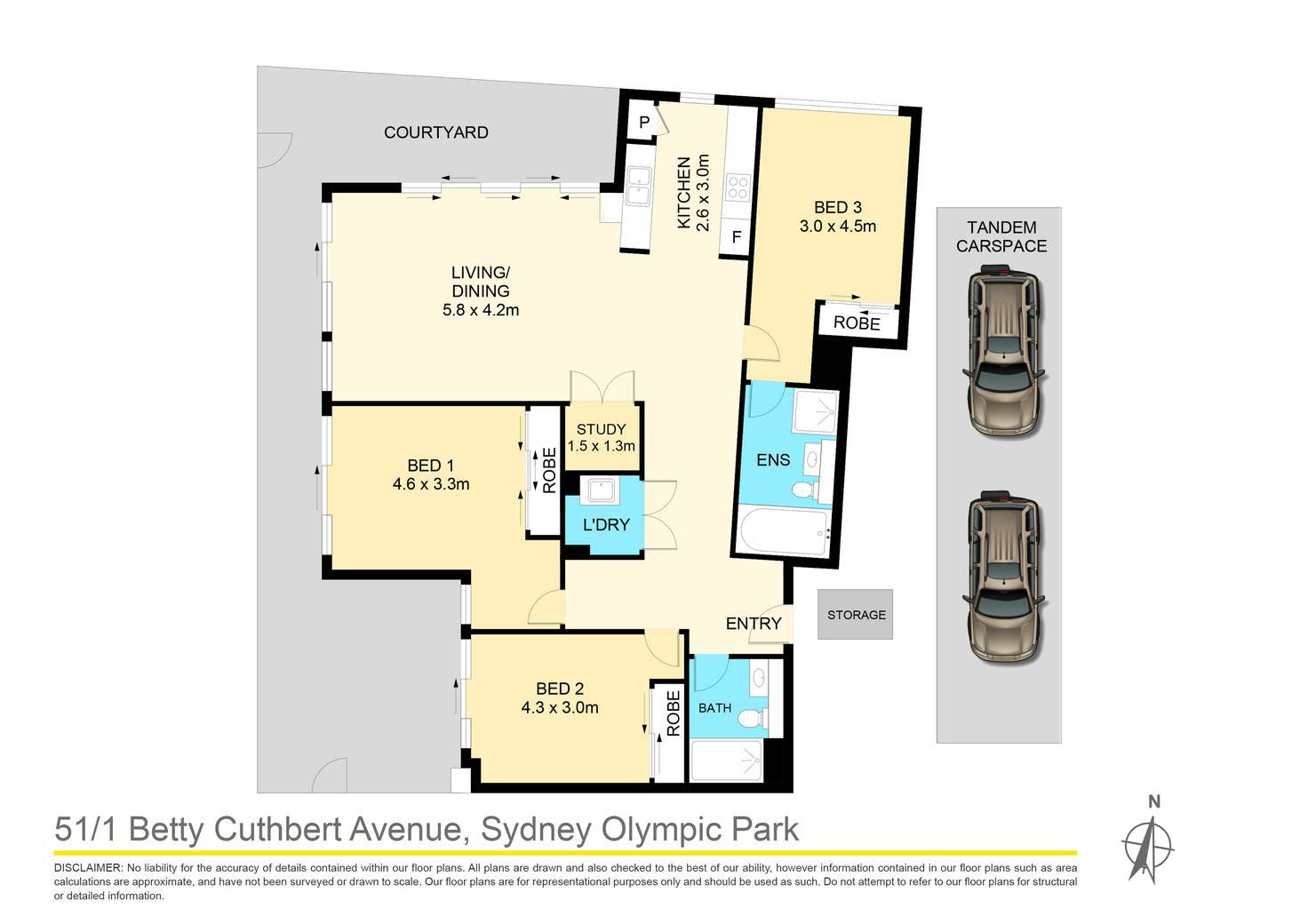 Floorplan of Homely apartment listing, 51/1 Betty Cuthbert Avenue, Sydney Olympic Park NSW 2127