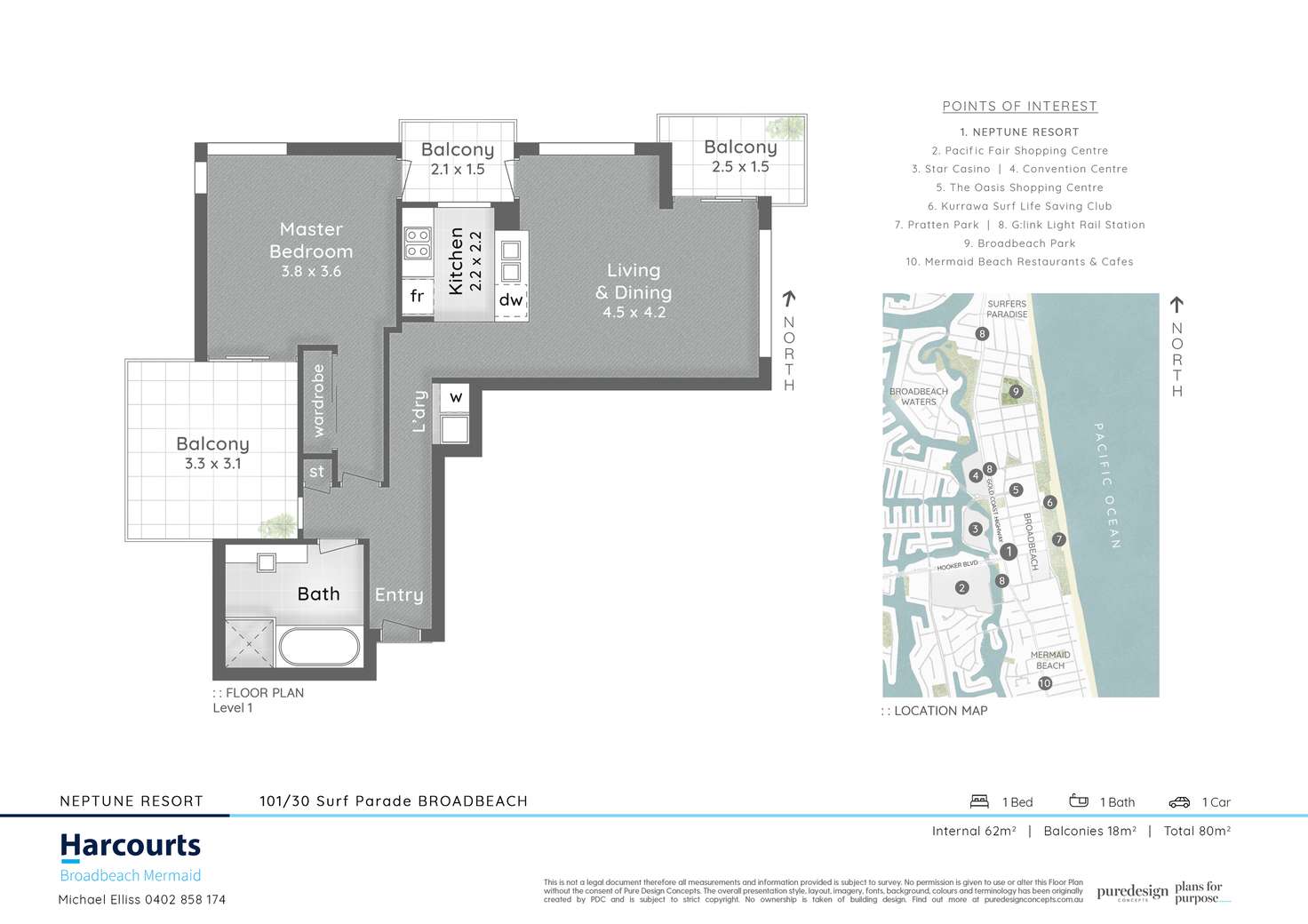 Floorplan of Homely apartment listing, 101/30-34 Surf Parade, Broadbeach QLD 4218