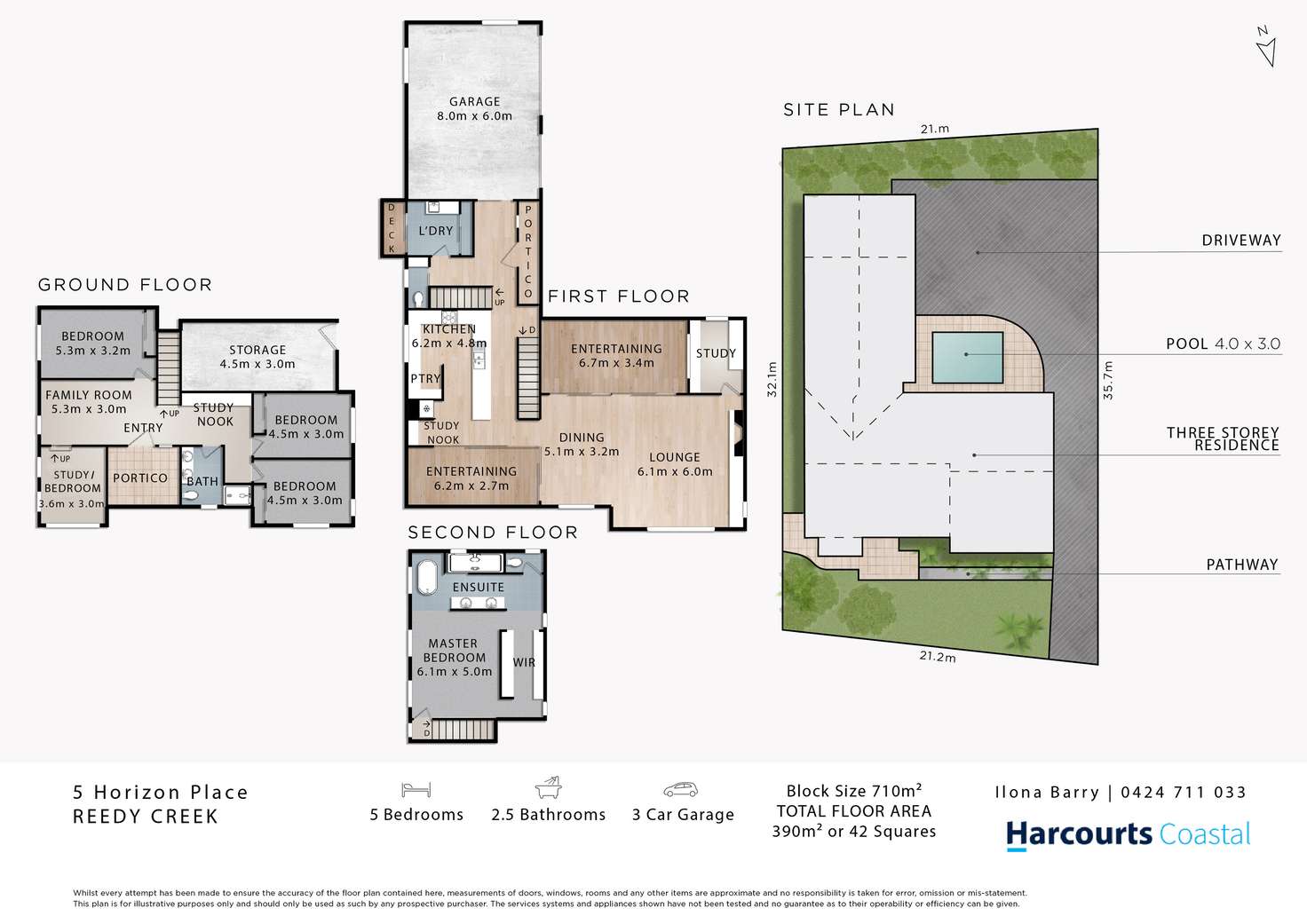 Floorplan of Homely house listing, 5 Horizon Place, Reedy Creek QLD 4227