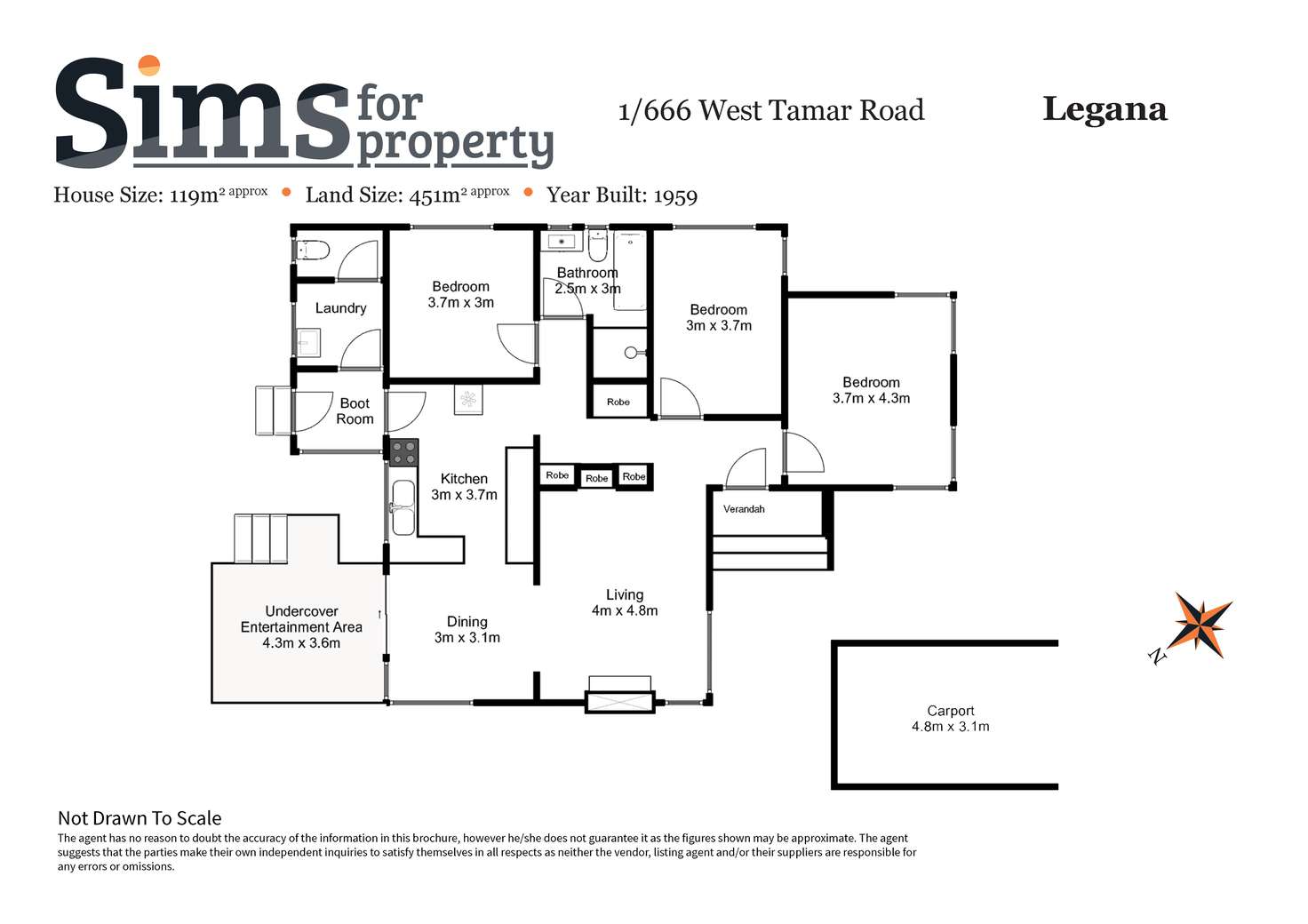 Floorplan of Homely house listing, 1/666 West Tamar Highway, Legana TAS 7277