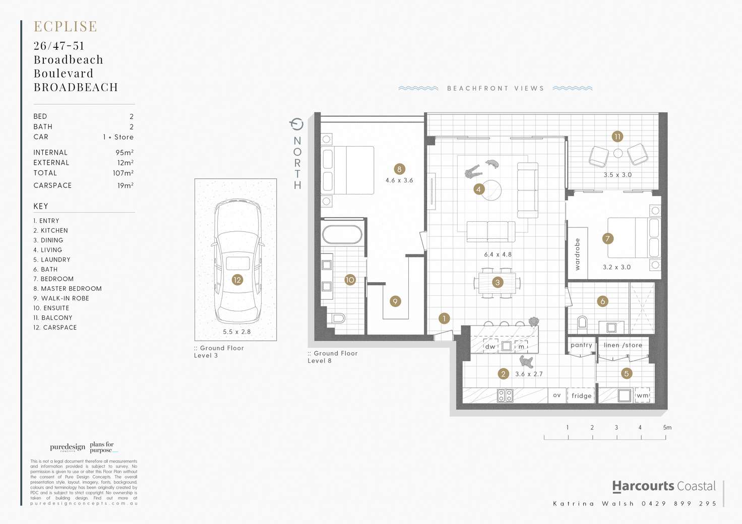 Floorplan of Homely apartment listing, ECLIPSE 26/47-51 Broadbeach Boulevard, Broadbeach QLD 4218