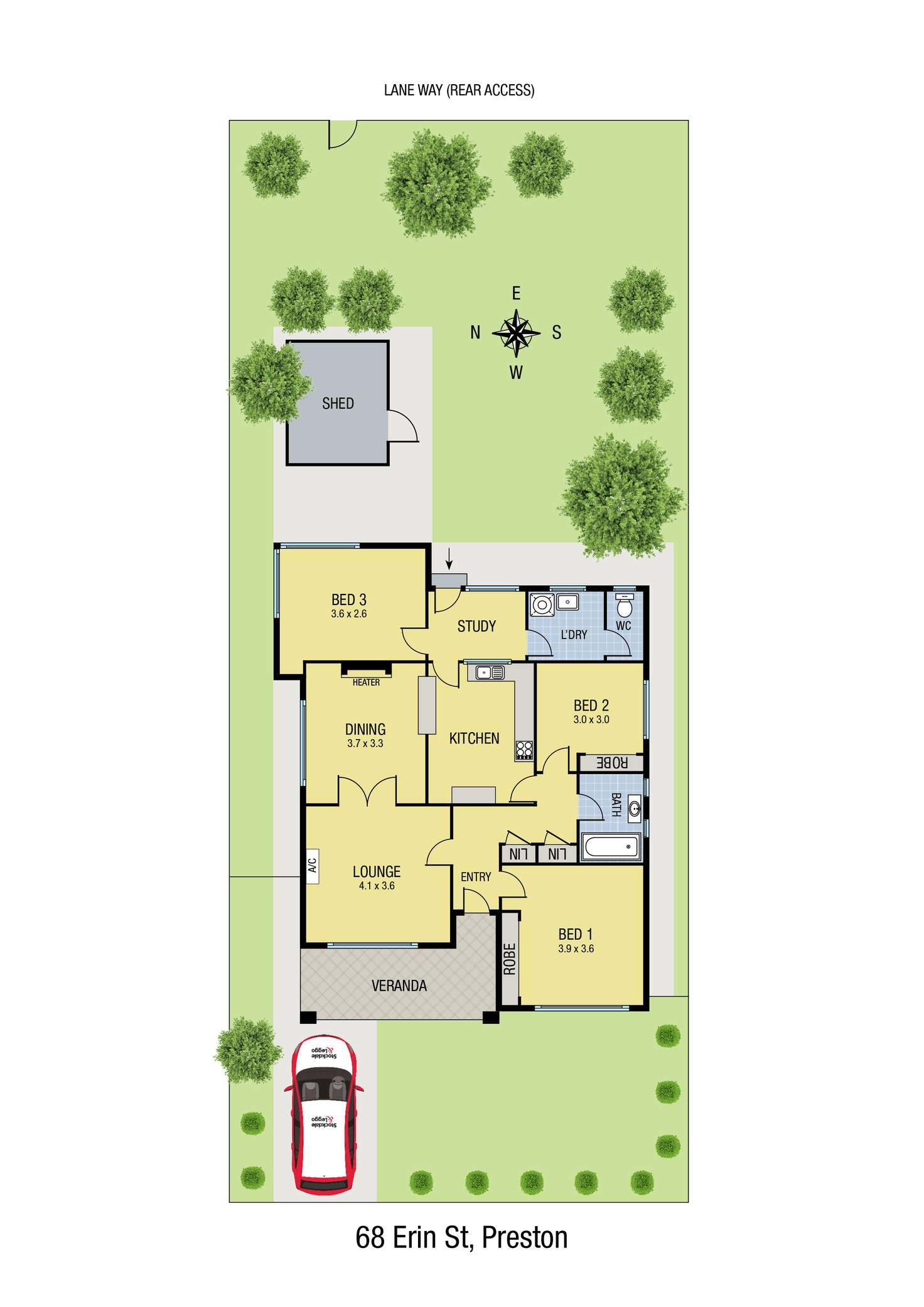 Floorplan of Homely house listing, 68 Erin Street, Preston VIC 3072