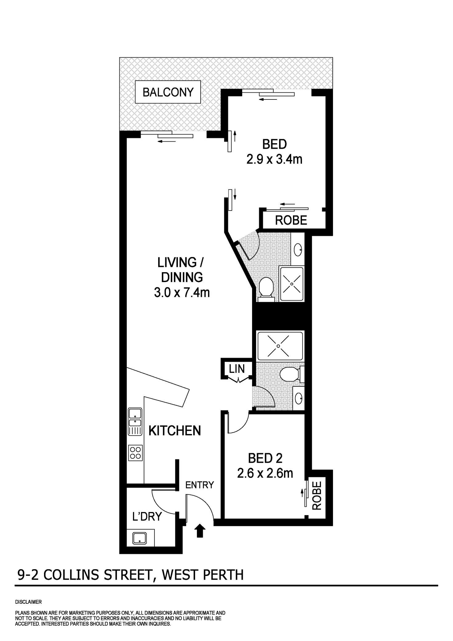 Floorplan of Homely apartment listing, 9/2 Colin Street, West Perth WA 6005