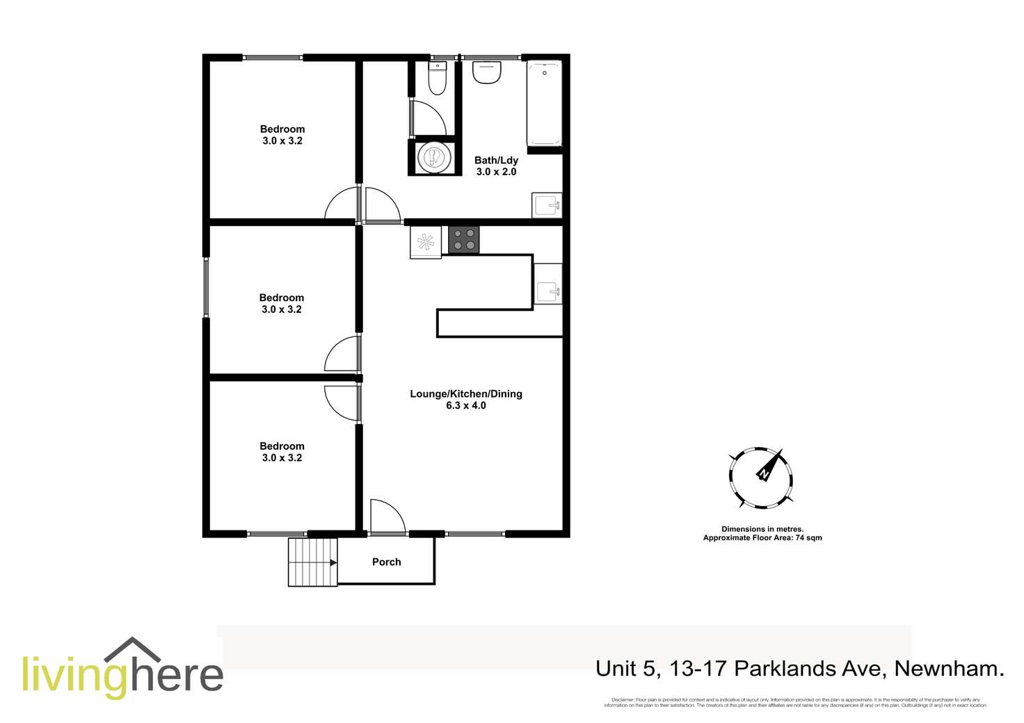 Floorplan of Homely unit listing, 5/13-17 Parklands Parade, Newnham TAS 7248