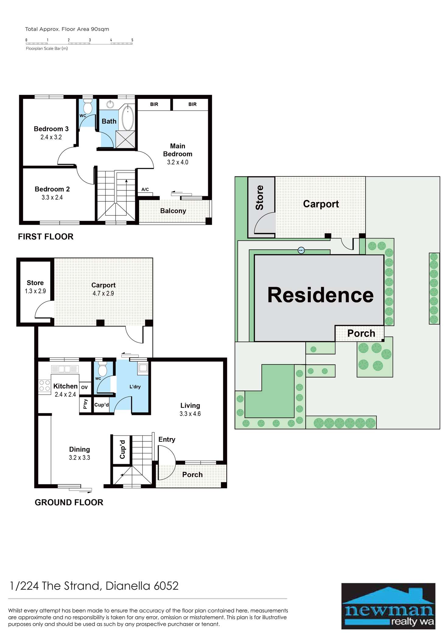Floorplan of Homely townhouse listing, 1/244 The Strand, Dianella WA 6059