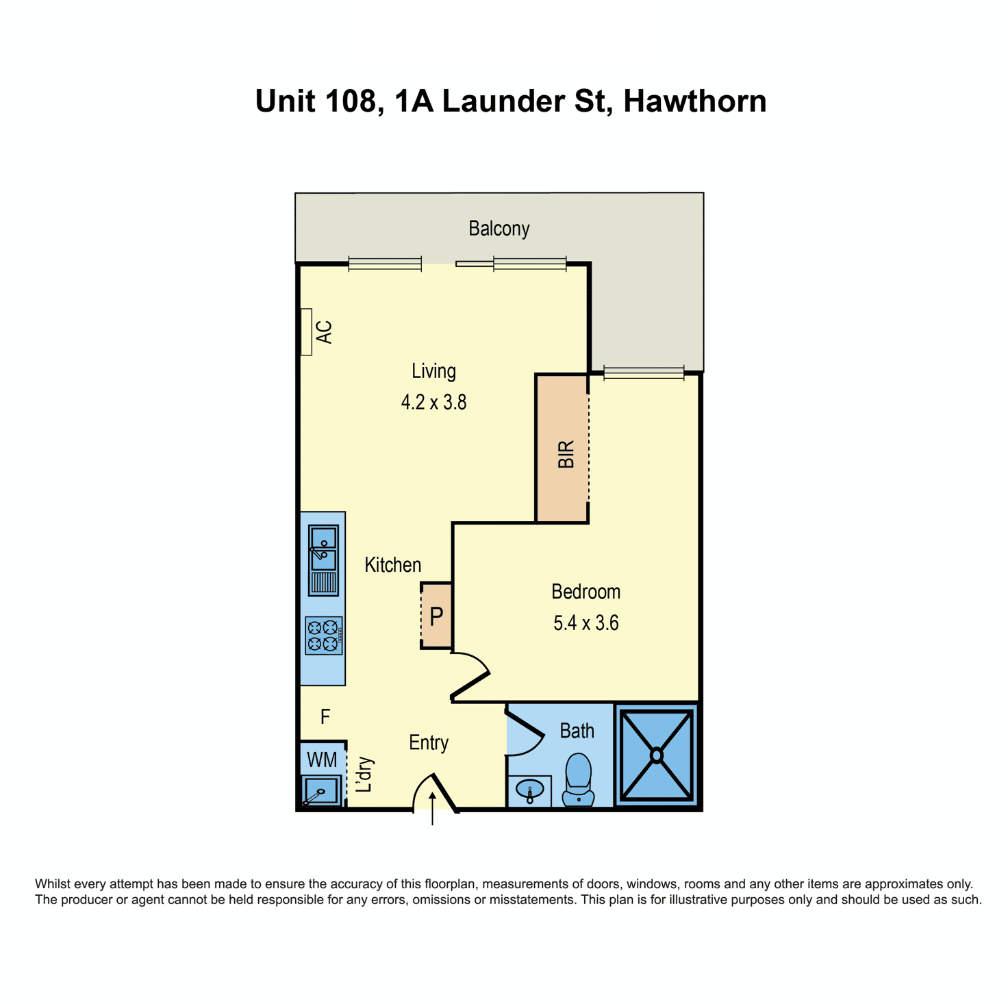 Floorplan of Homely apartment listing, 108/1A Launder Street, Hawthorn VIC 3122