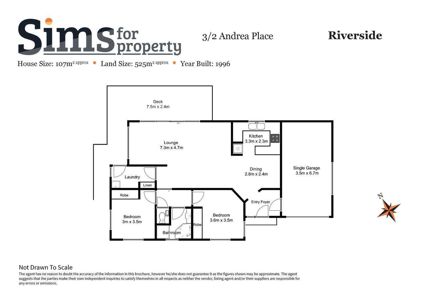 Floorplan of Homely unit listing, 3/2 Andrea Place, Riverside TAS 7250