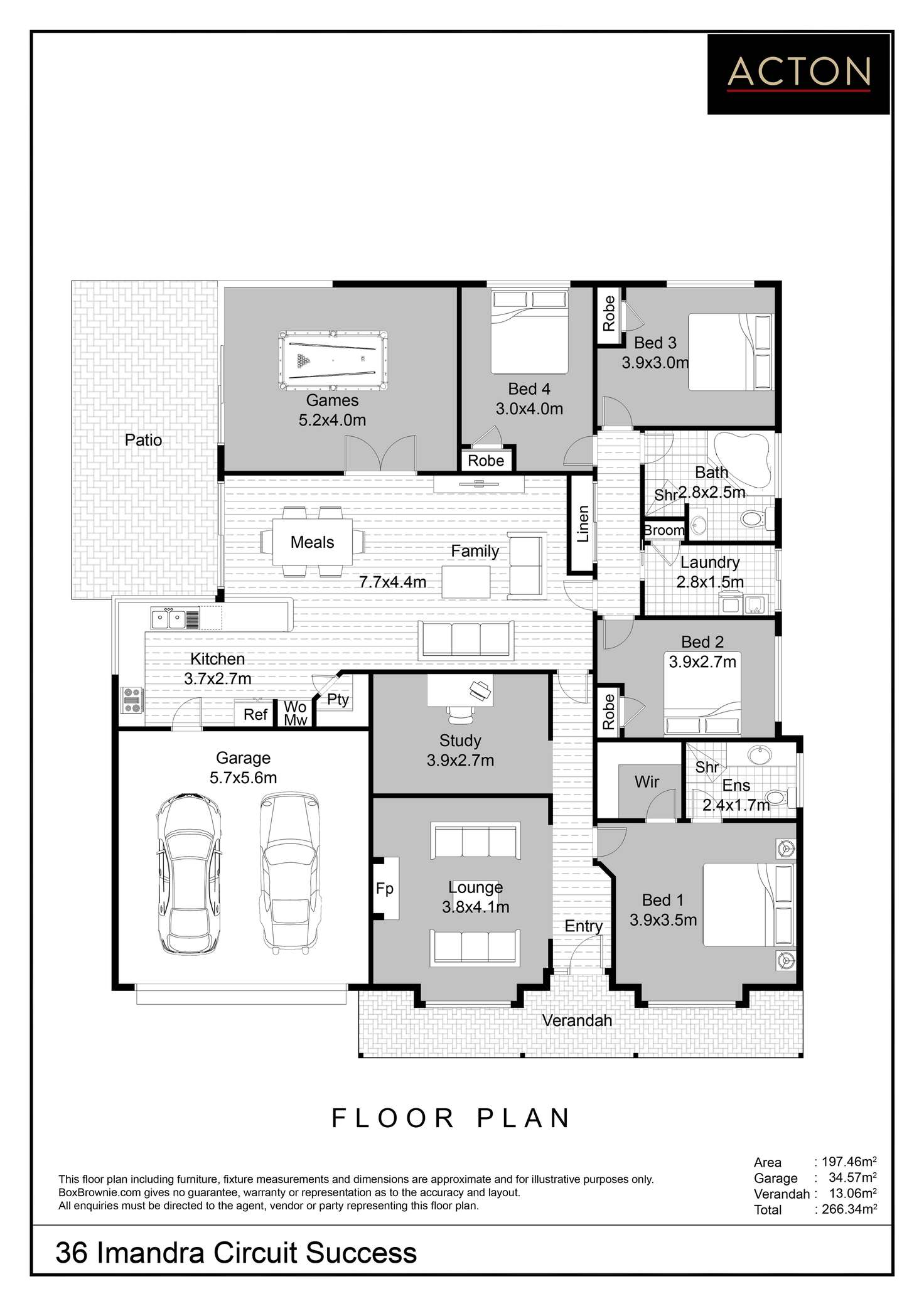 Floorplan of Homely house listing, 36 Imandra Circuit, Success WA 6164