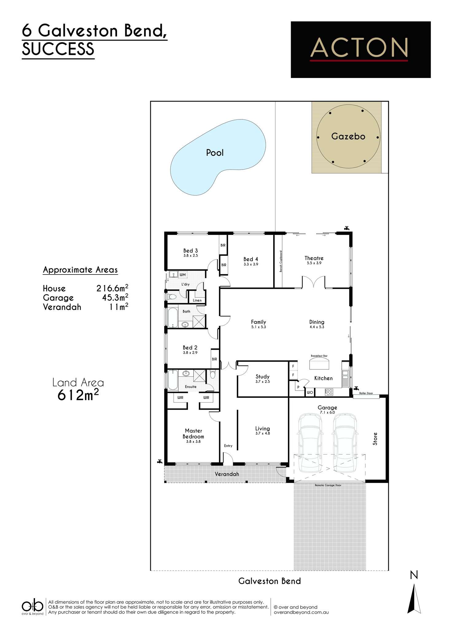 Floorplan of Homely house listing, 6 Galveston Bend, Success WA 6164