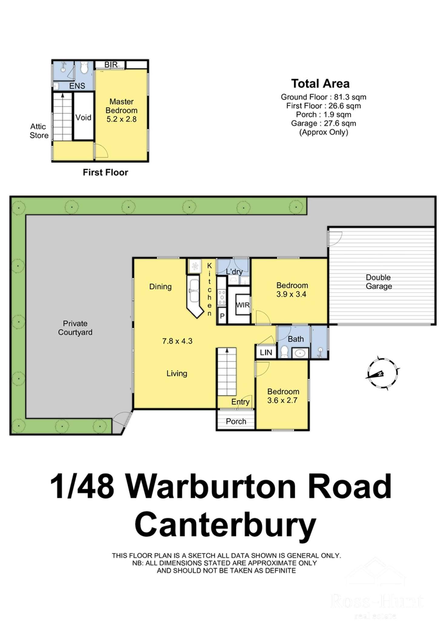 Floorplan of Homely townhouse listing, 1/48 Warburton Road, Canterbury VIC 3126
