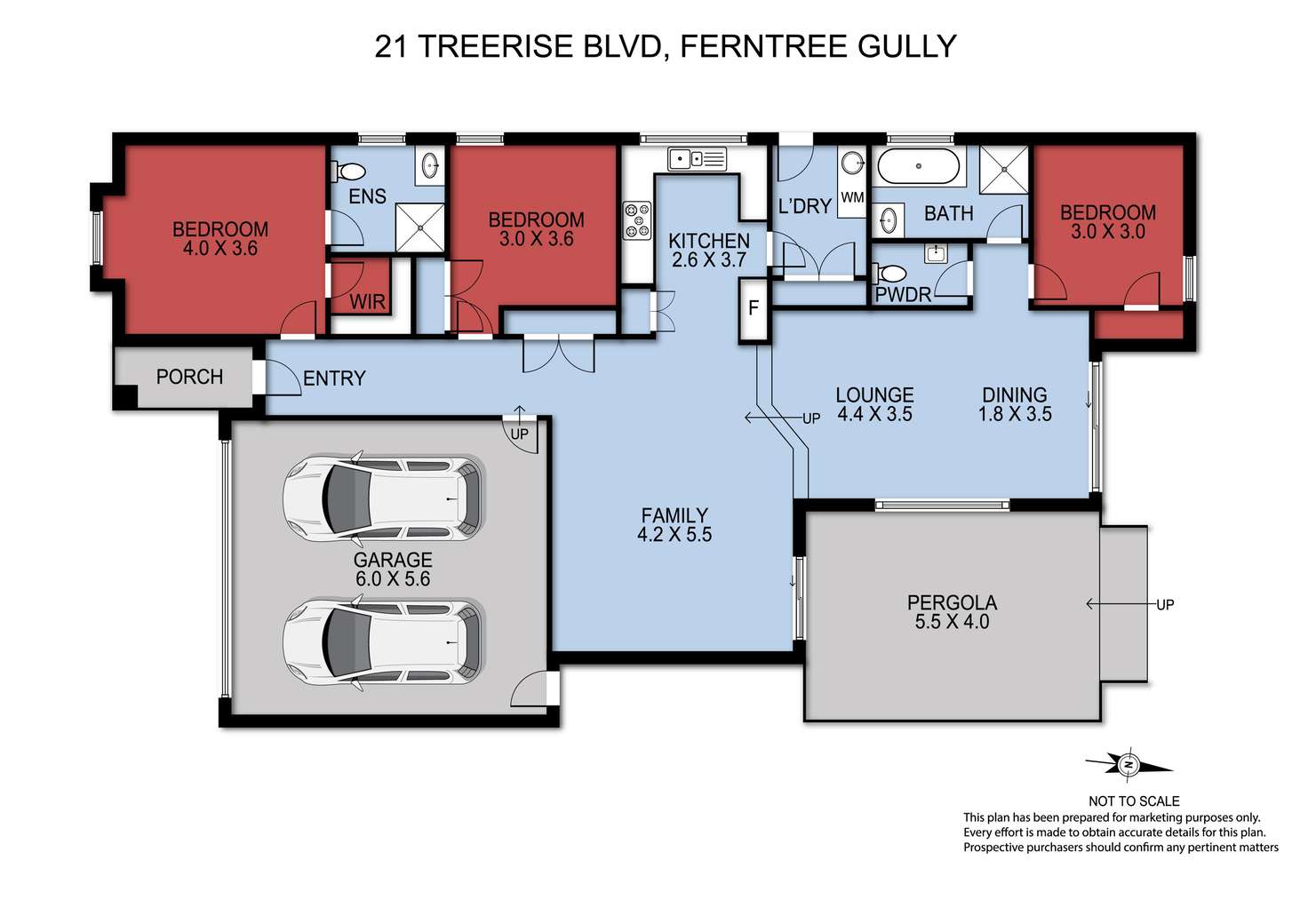 Floorplan of Homely house listing, 21 Treerise Boulevard, Ferntree Gully VIC 3156