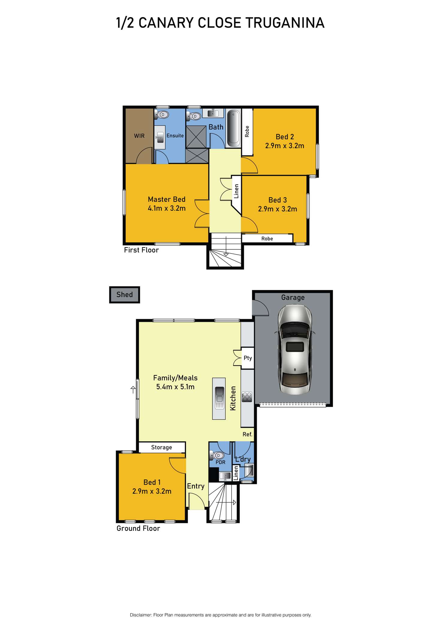 Floorplan of Homely house listing, 1/2 Canary Close, Truganina VIC 3029