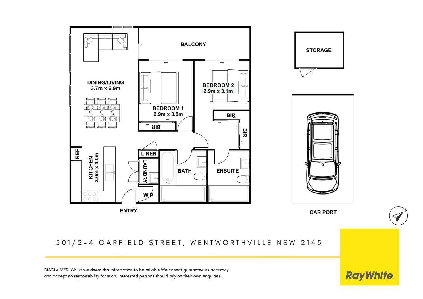 Floorplan of Homely apartment listing, 501/2-4 Garfield Street, Wentworthville NSW 2145