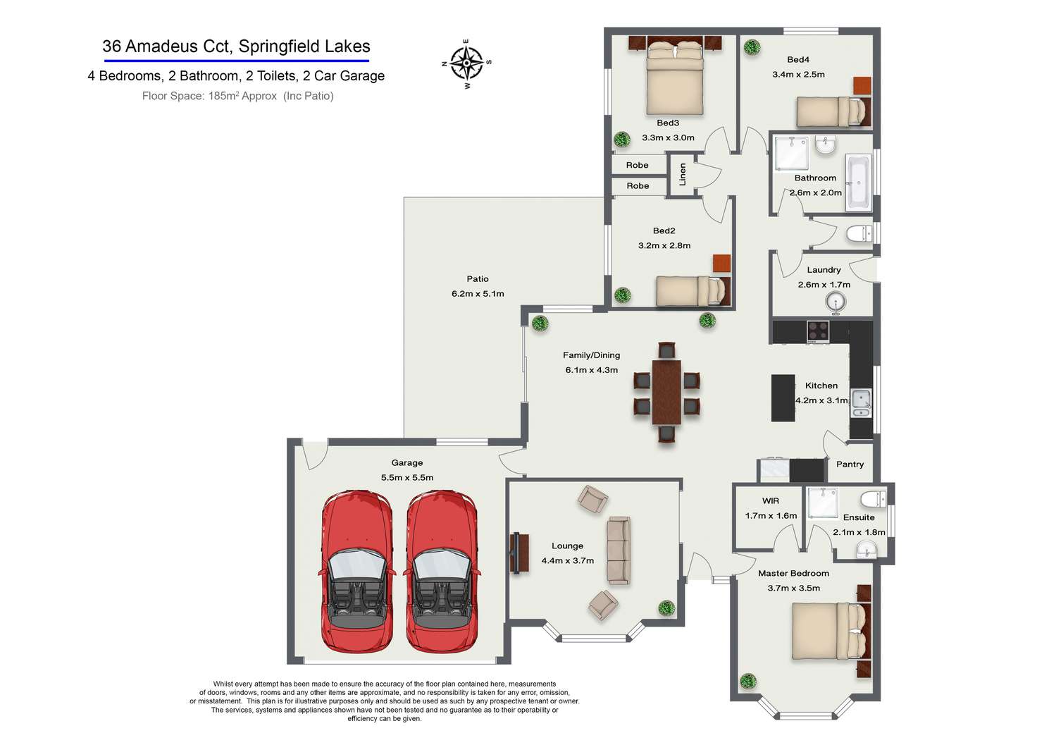 Floorplan of Homely house listing, 36 Amadeus Circuit, Springfield Lakes QLD 4300