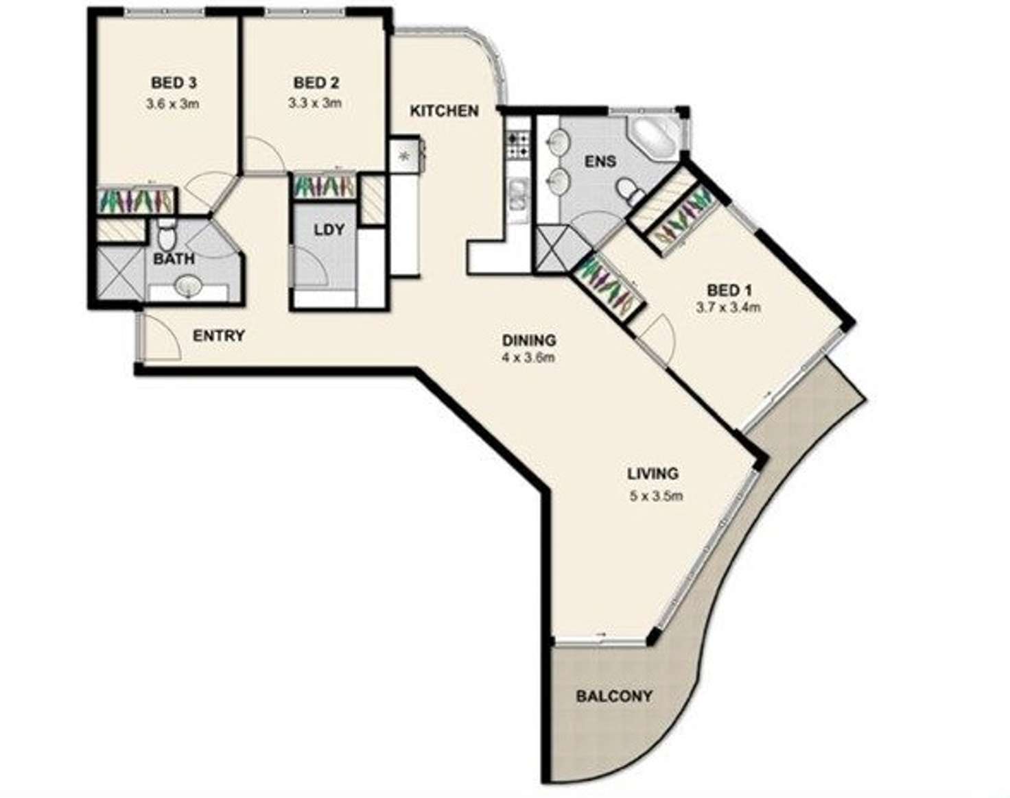 Floorplan of Homely apartment listing, 146/32 Macrossan Street, Brisbane QLD 4000