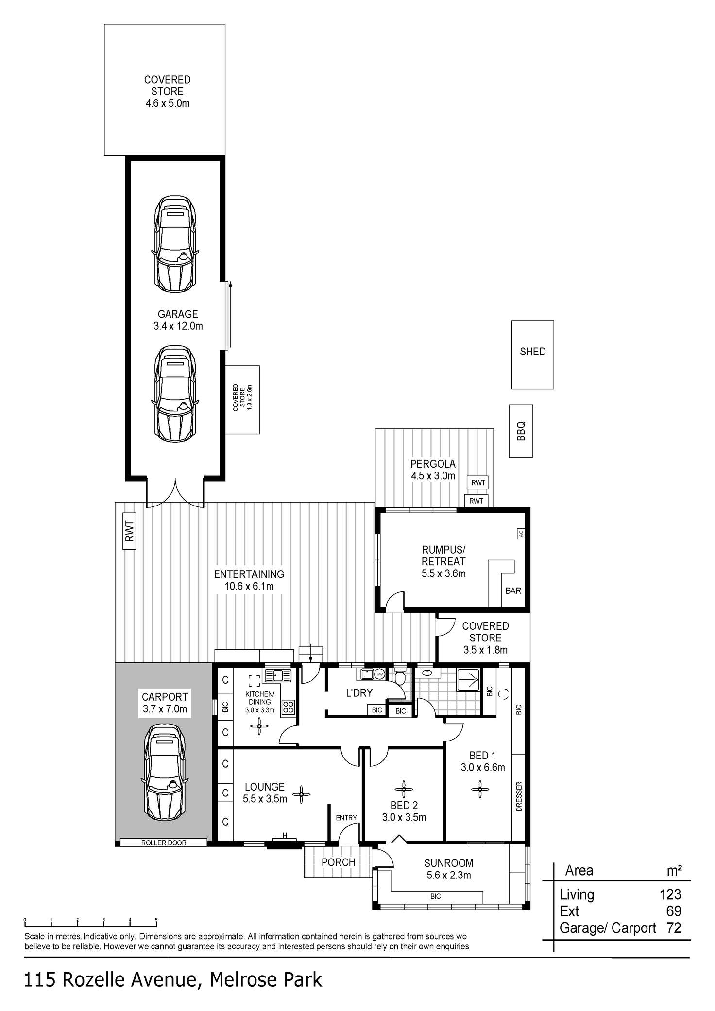 Floorplan of Homely house listing, 115 Rozelle Avenue, Melrose Park SA 5039