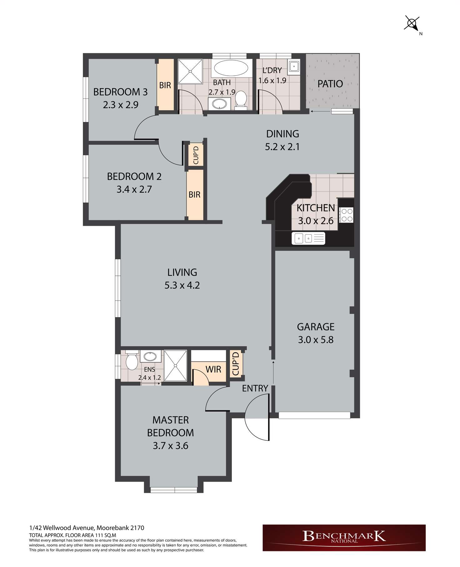 Floorplan of Homely house listing, 1/42-46 Wellwood Avenue, Moorebank NSW 2170