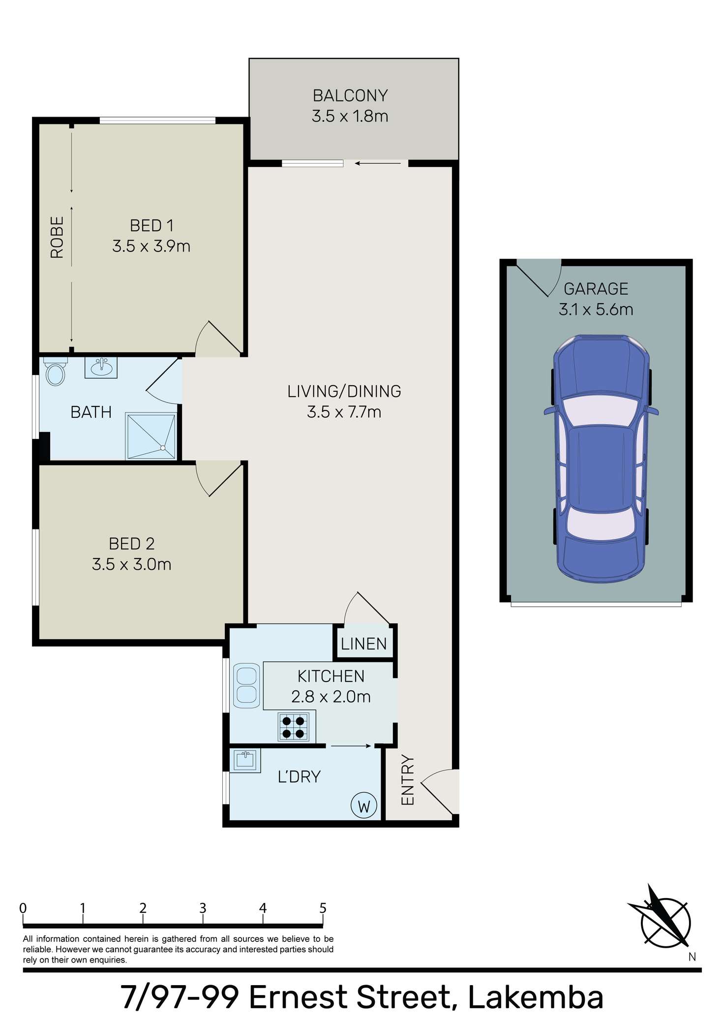 Floorplan of Homely apartment listing, 7/97-99 Ernest Street, Lakemba NSW 2195