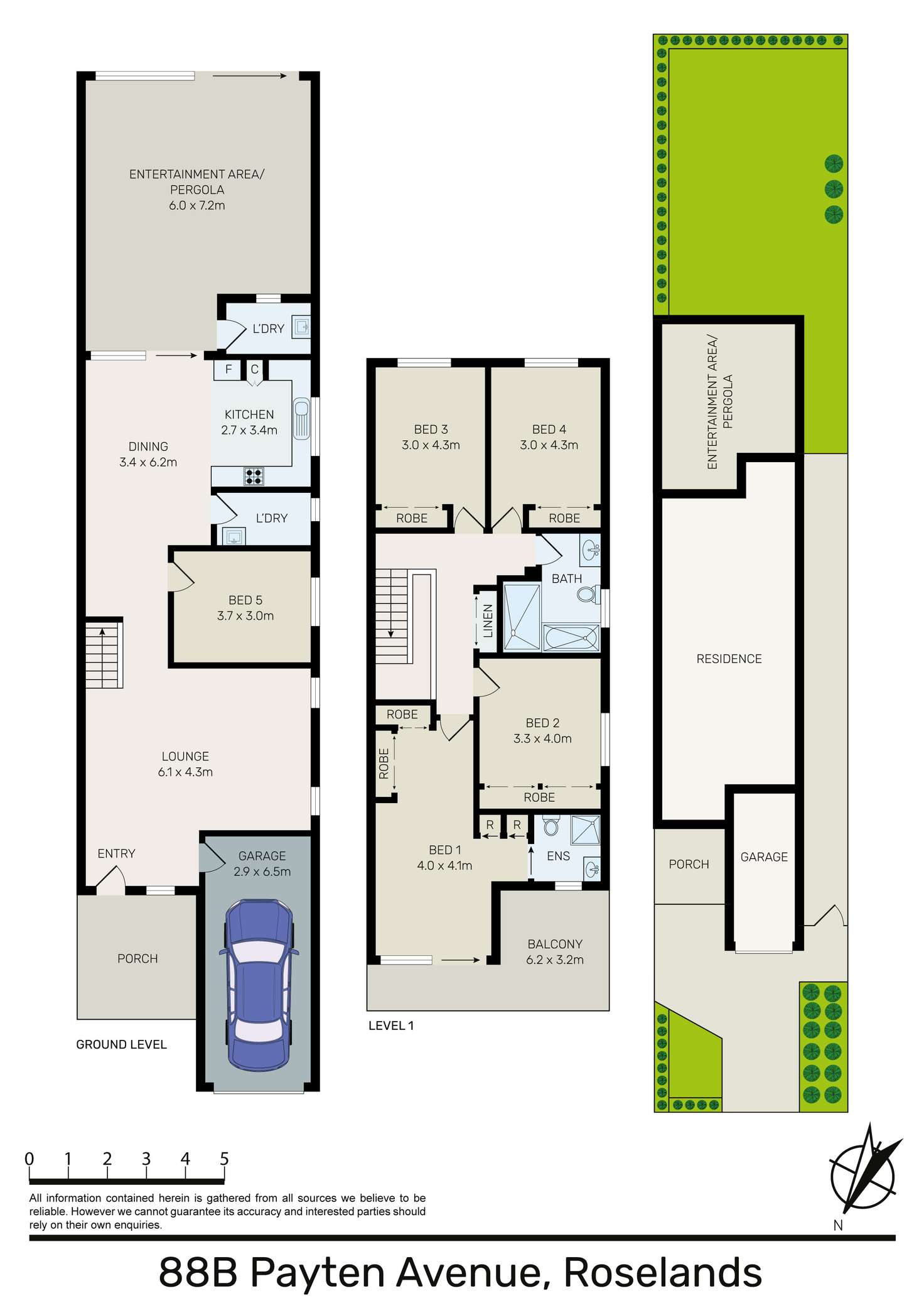 Floorplan of Homely semiDetached listing, 88B Payten Avenue, Roselands NSW 2196