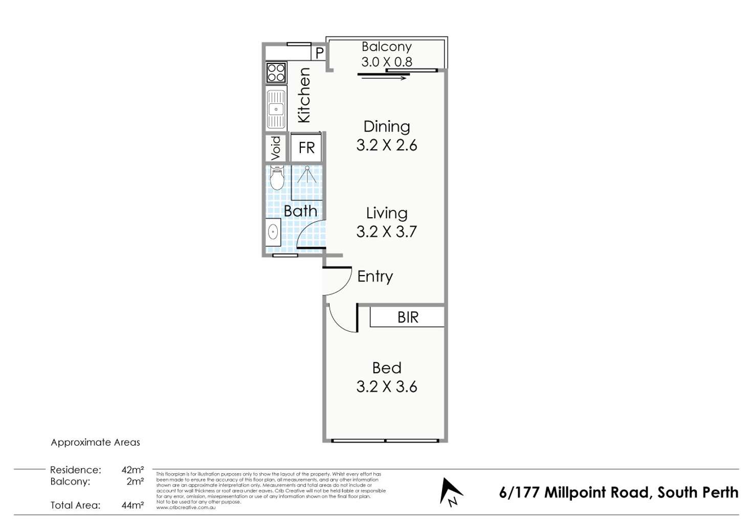 Floorplan of Homely apartment listing, 6/177 Mill Point Road, South Perth WA 6151