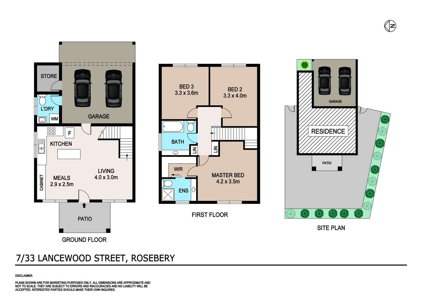 Floorplan of Homely townhouse listing, 7/33 Lancewood Street, Rosebery NT 832