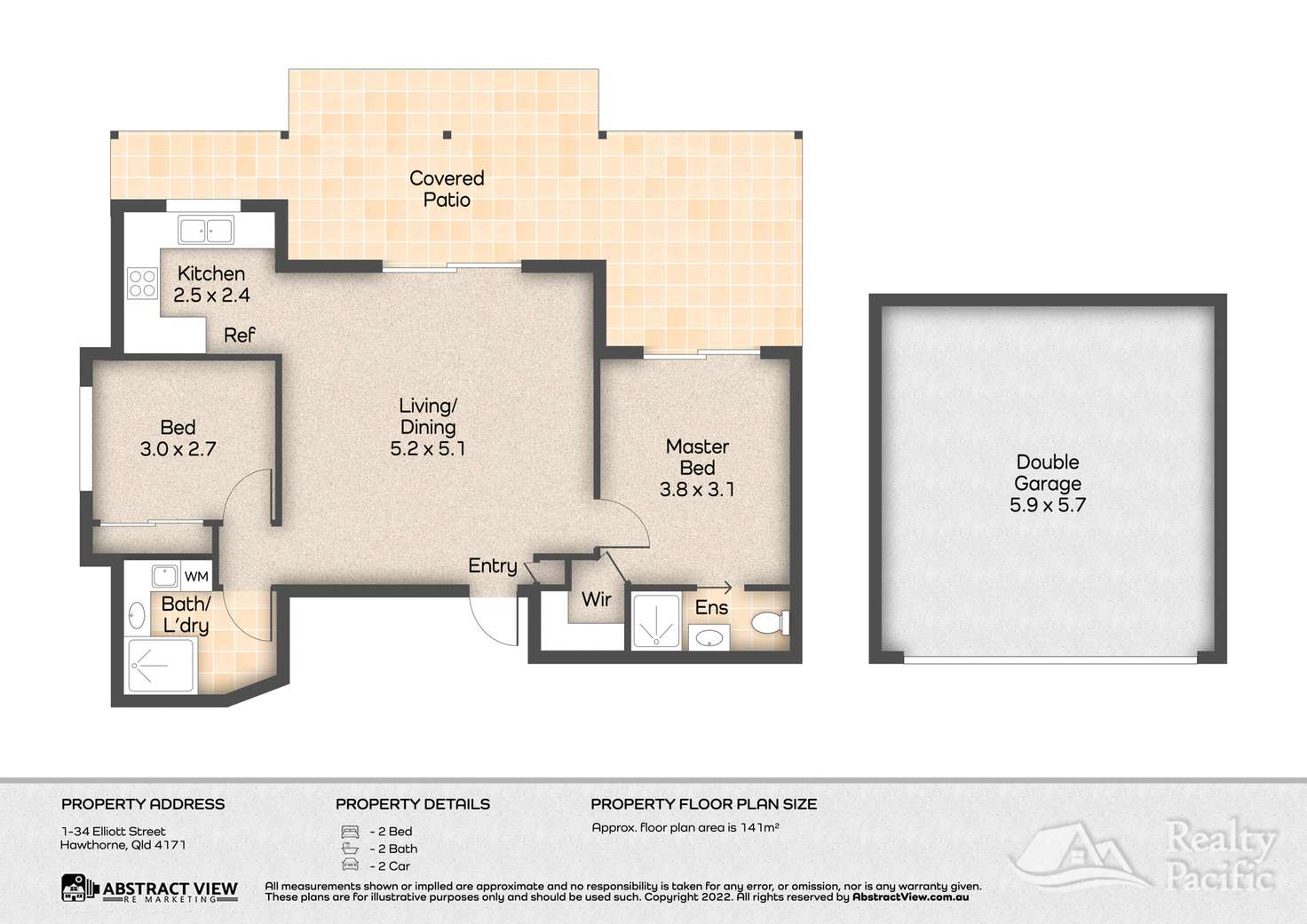 Floorplan of Homely unit listing, 1/34 Elliott Street, Hawthorne QLD 4171