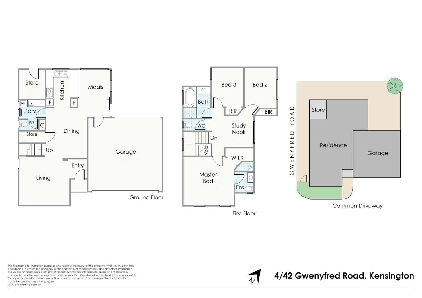 Floorplan of Homely townhouse listing, 4/42 Gwenyfred Road, Kensington WA 6151