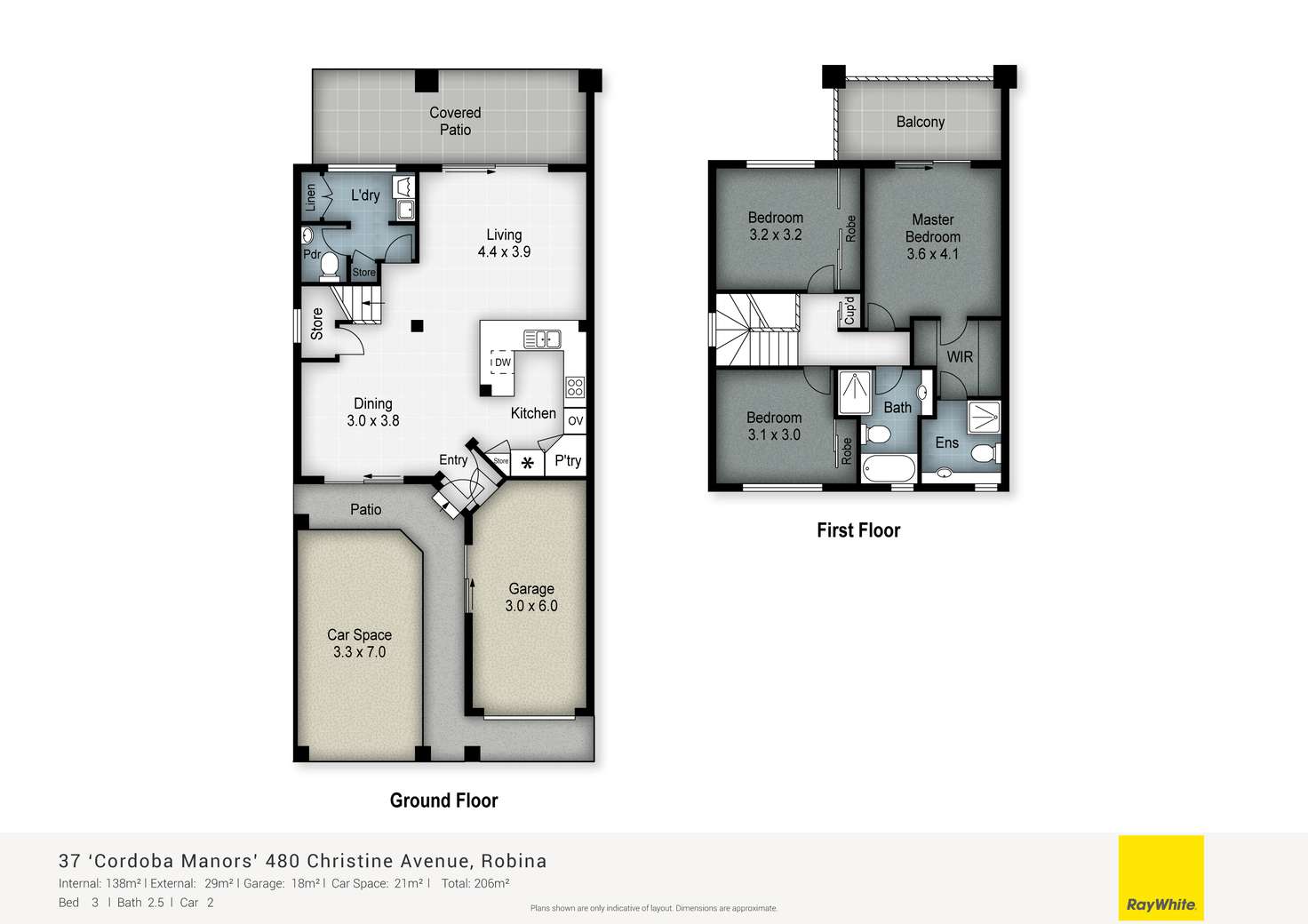 Floorplan of Homely townhouse listing, 37/480 Christine Avenue, Robina QLD 4226