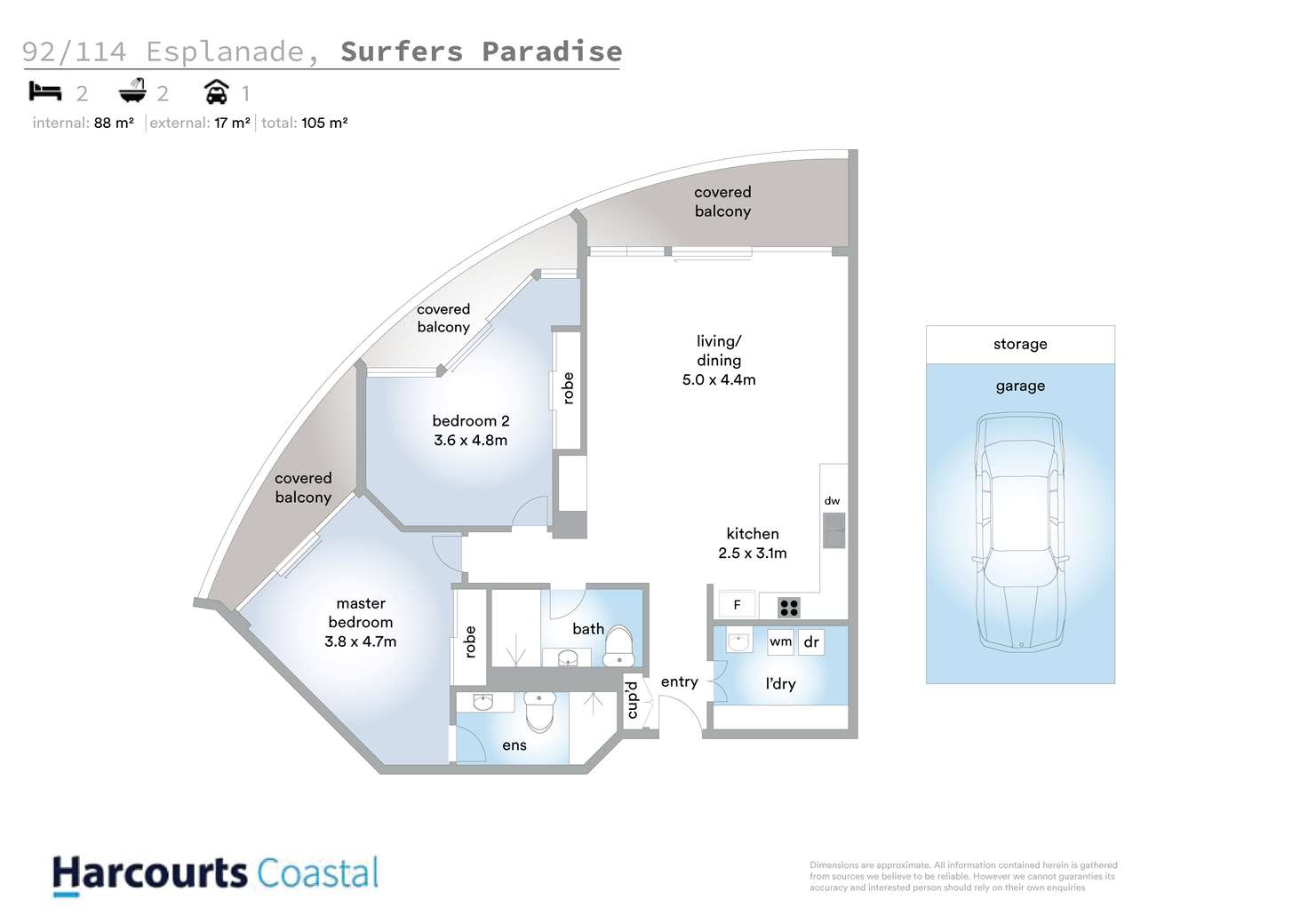 Floorplan of Homely apartment listing, 92/114 The Esplanade, Surfers Paradise QLD 4217