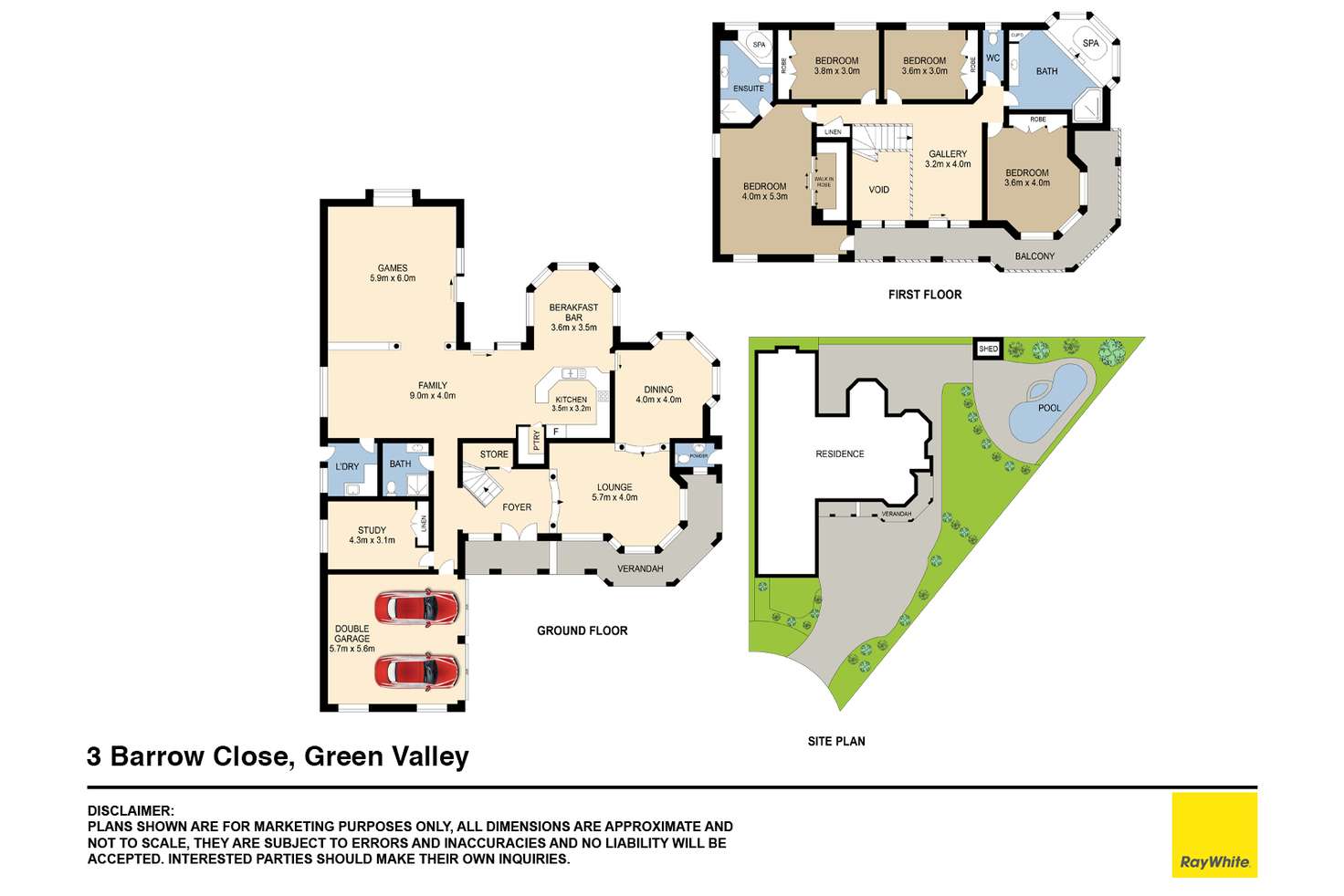 Floorplan of Homely house listing, 3 Barrow Close, Green Valley NSW 2168