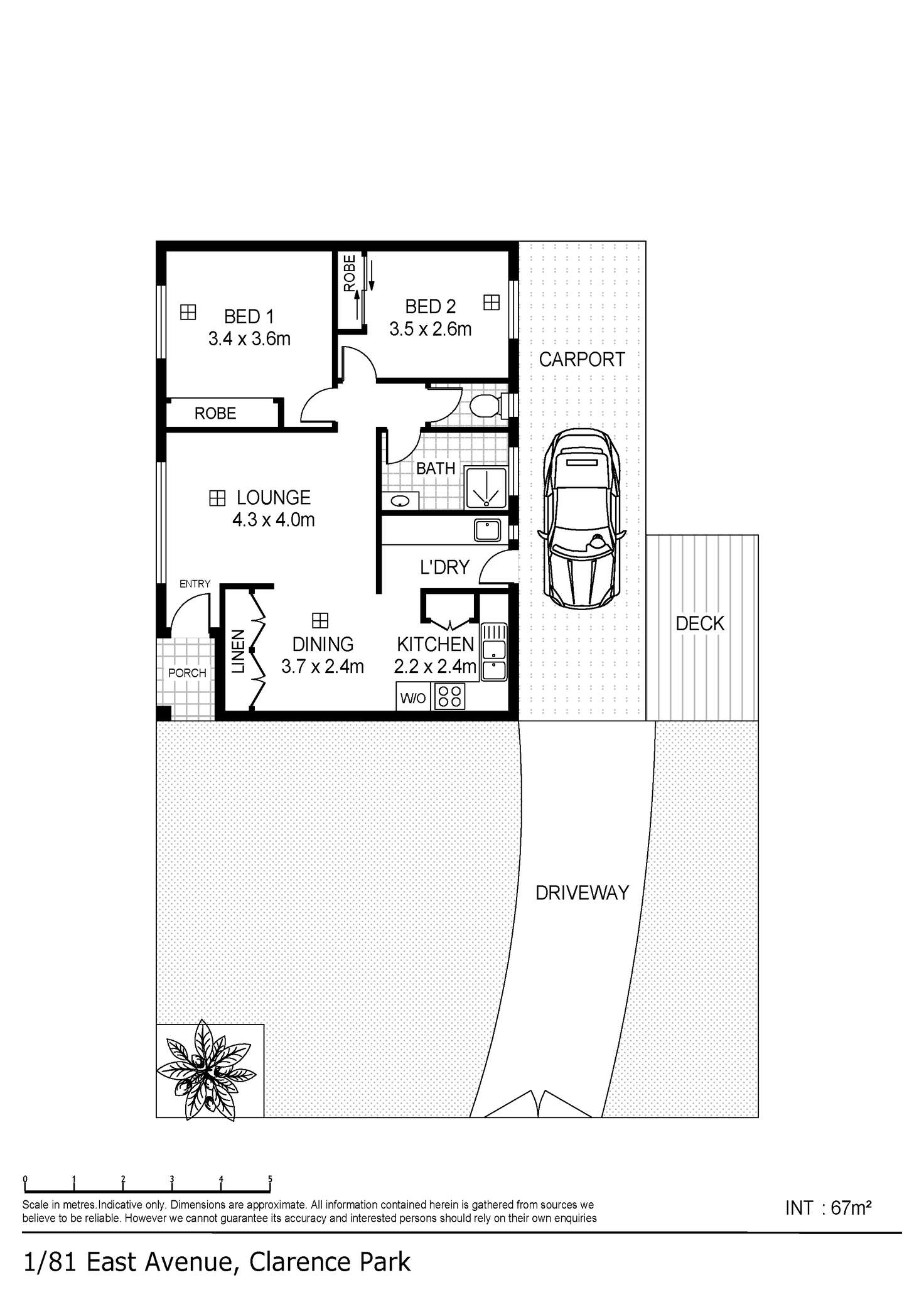 Floorplan of Homely unit listing, 1/81-83 East Ave, Clarence Park SA 5034
