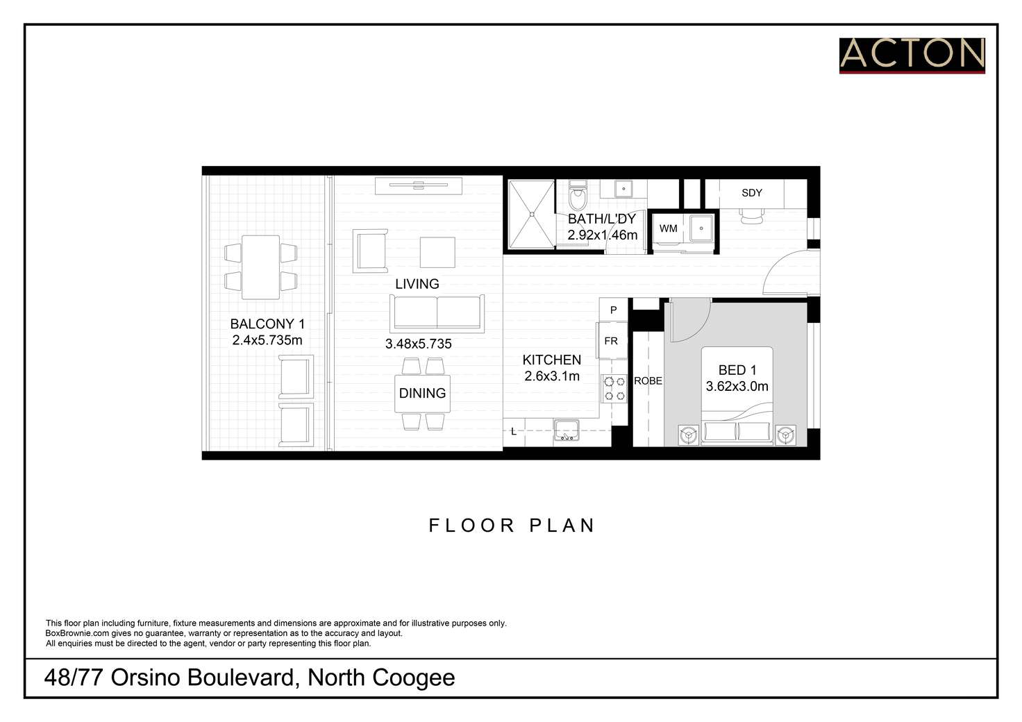 Floorplan of Homely apartment listing, 48/77 Orsino Boulevard, North Coogee WA 6163