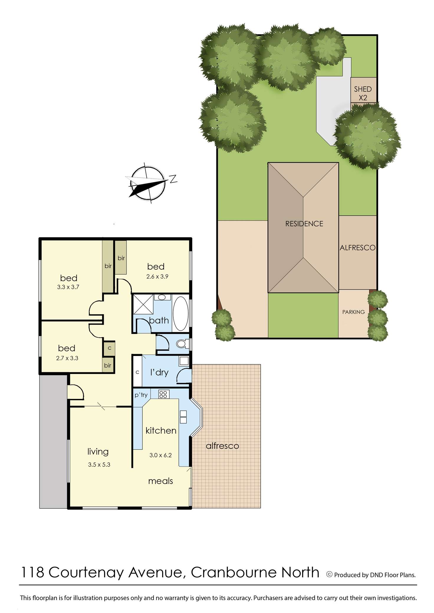 Floorplan of Homely house listing, 118 Courtenay Avenue, Cranbourne North VIC 3977