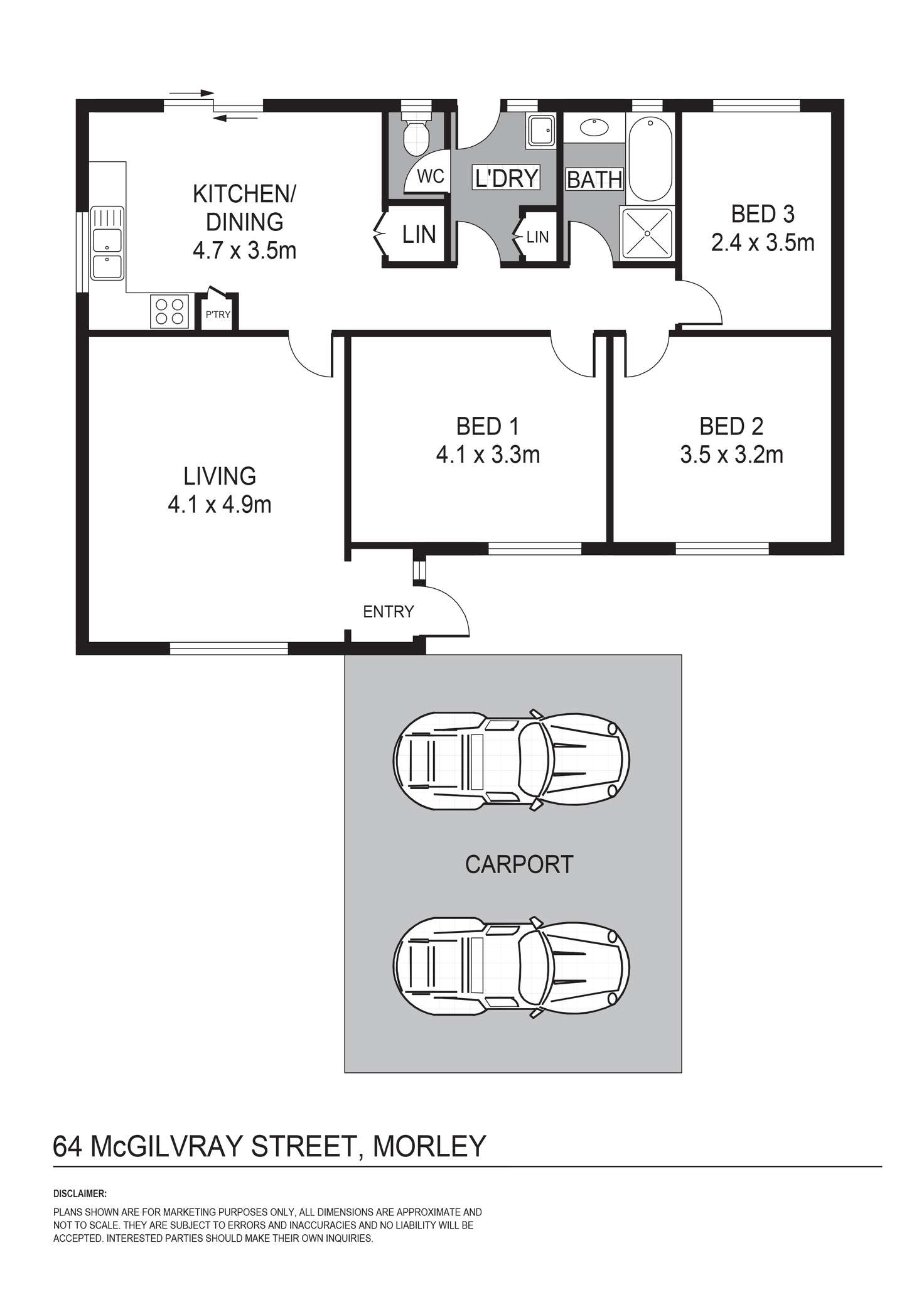 Floorplan of Homely house listing, 64 Mcgilvray Avenue, Morley WA 6062