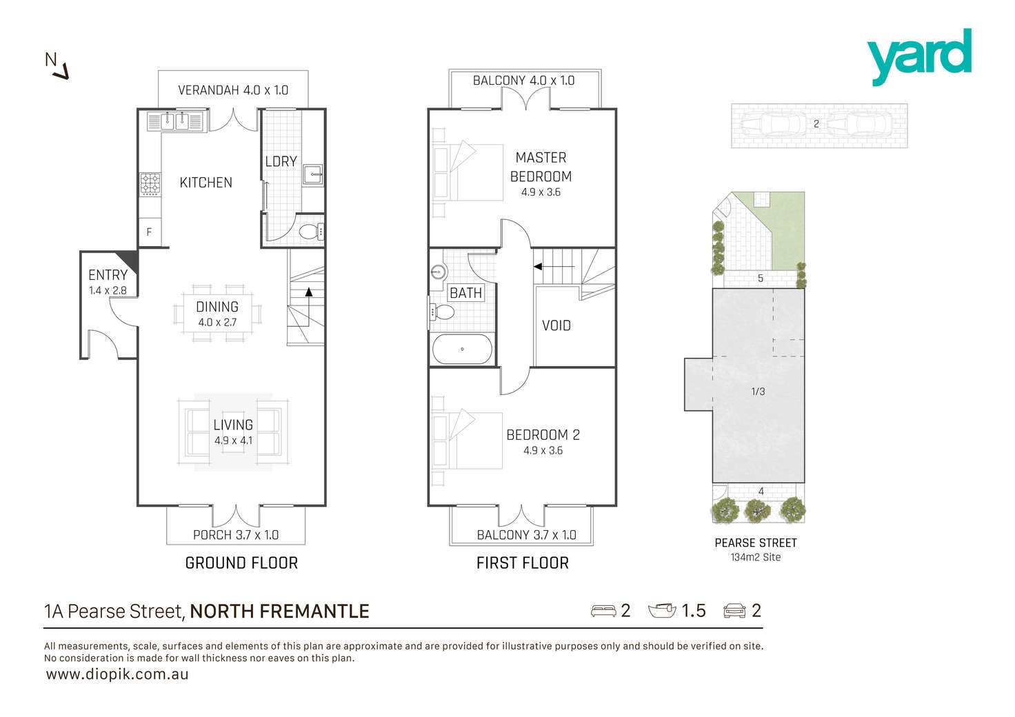 Floorplan of Homely townhouse listing, 1A Pearse Street, North Fremantle WA 6159