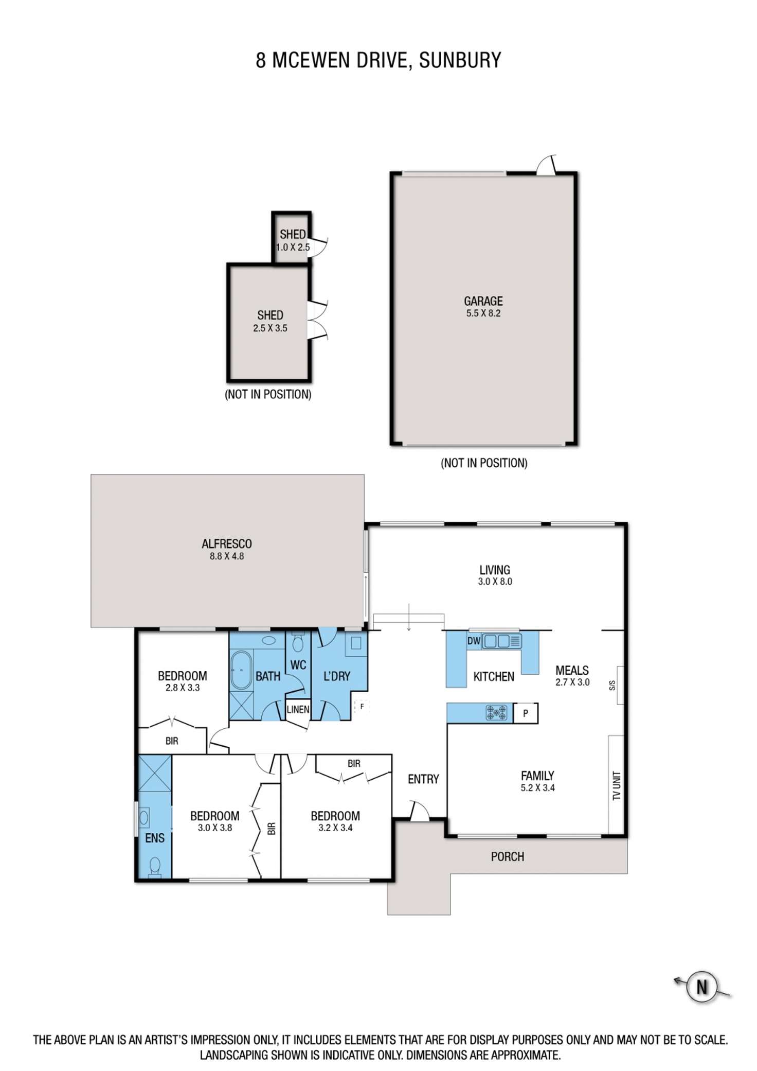 Floorplan of Homely house listing, 8 McEwen Drive, Sunbury VIC 3429