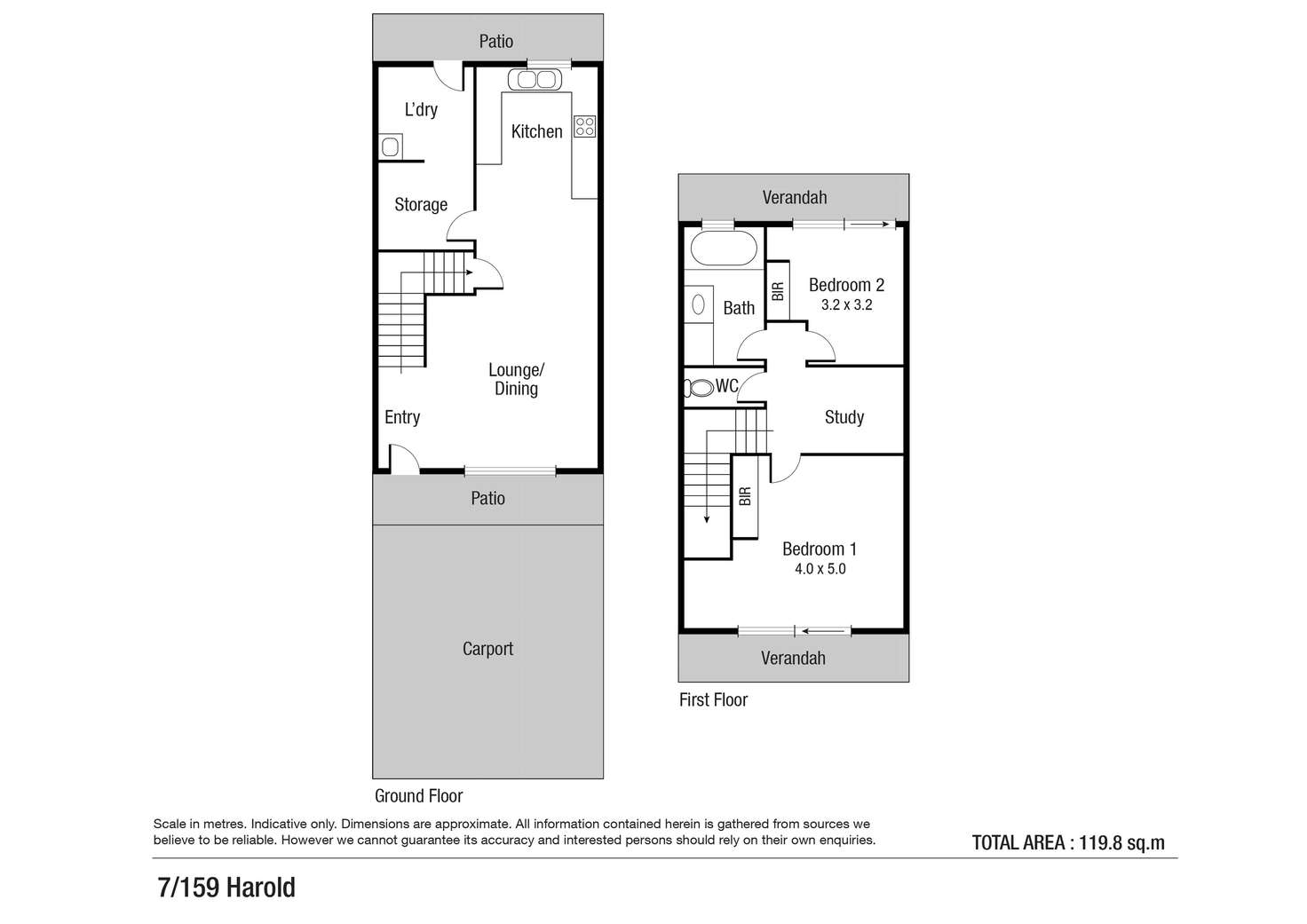 Floorplan of Homely unit listing, 7/159 Harold Street, West End QLD 4810