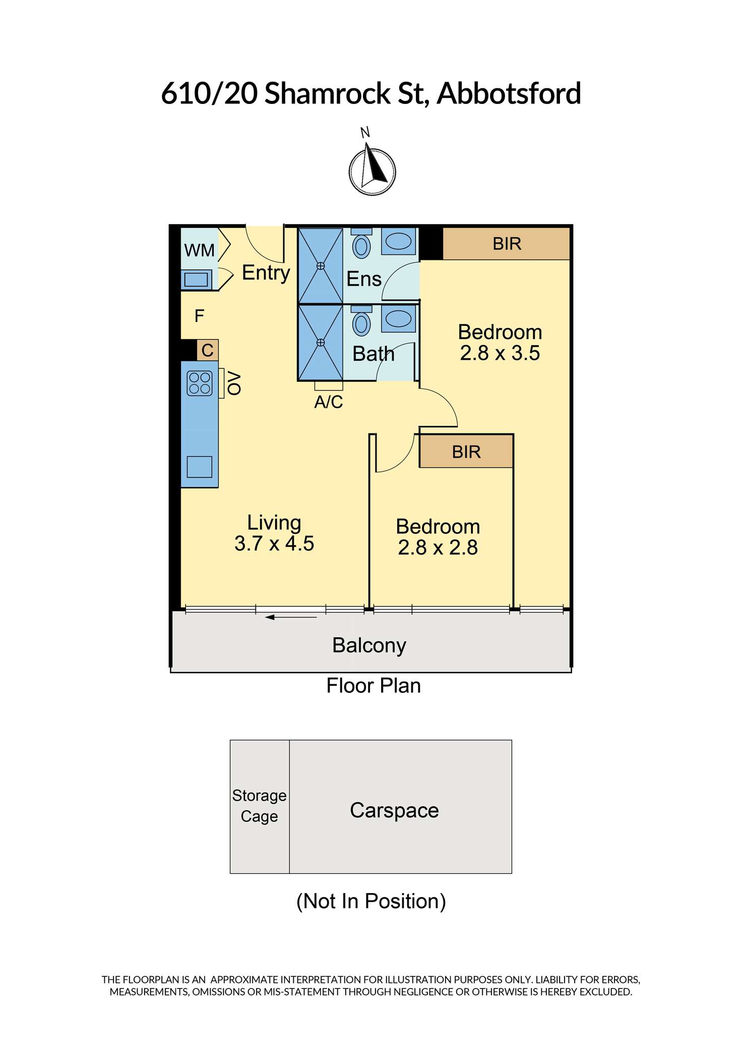Floorplan of Homely apartment listing, 610/20 Shamrock Street, Abbotsford VIC 3067
