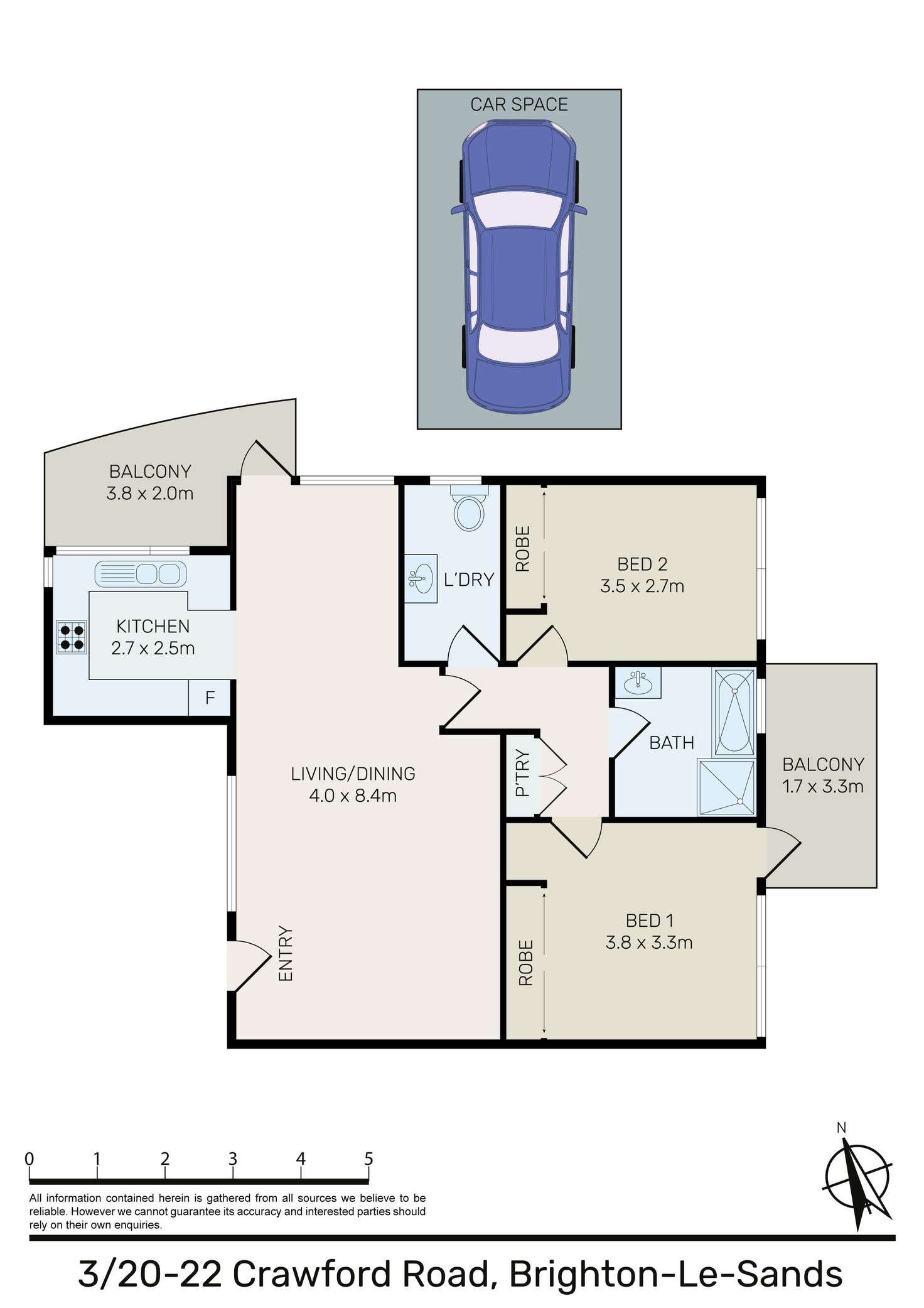 Floorplan of Homely apartment listing, 3/20-22 Crawford Road, Brighton-Le-Sands NSW 2216