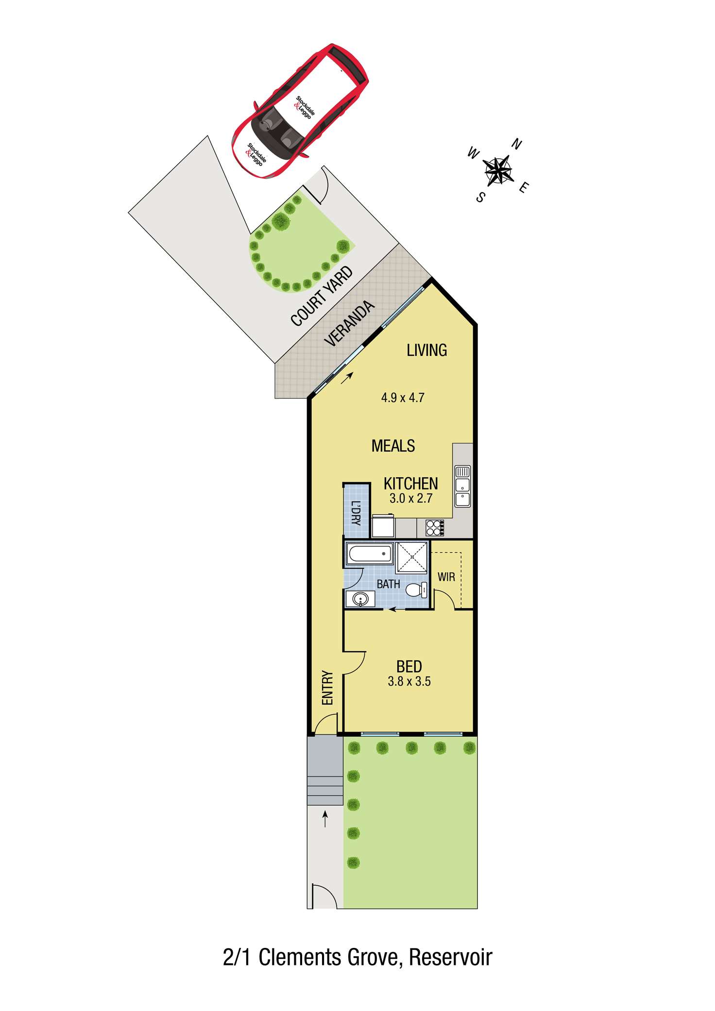 Floorplan of Homely unit listing, 1A Clements Grove, Reservoir VIC 3073
