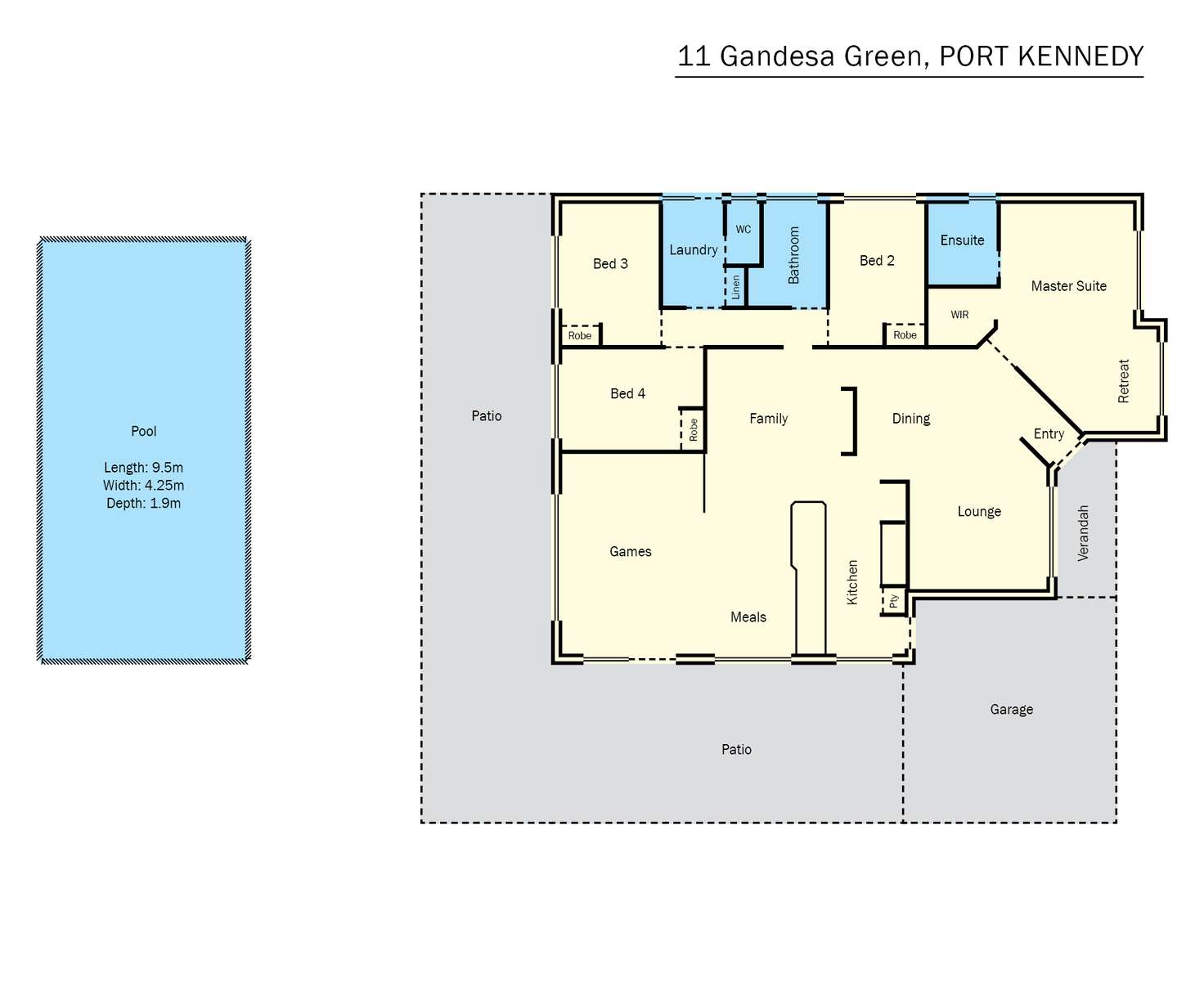 Floorplan of Homely house listing, 11 Gandesa Green, Port Kennedy WA 6172