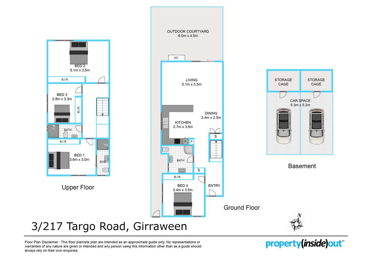 Floorplan of Homely townhouse listing, 3/217 Targo Road, Girraween NSW 2145