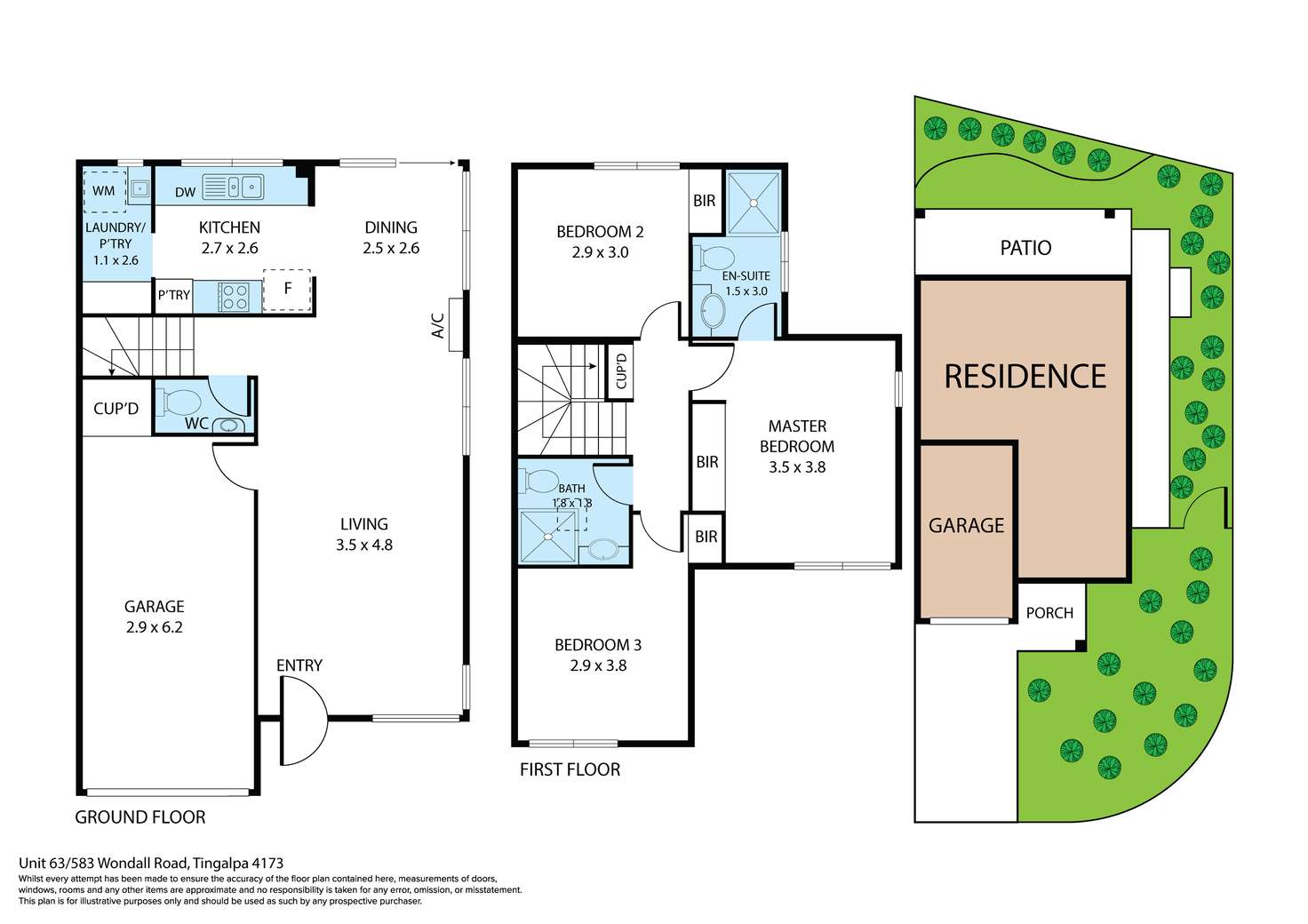 Floorplan of Homely townhouse listing, 63/583 Wondall Road, Tingalpa QLD 4173