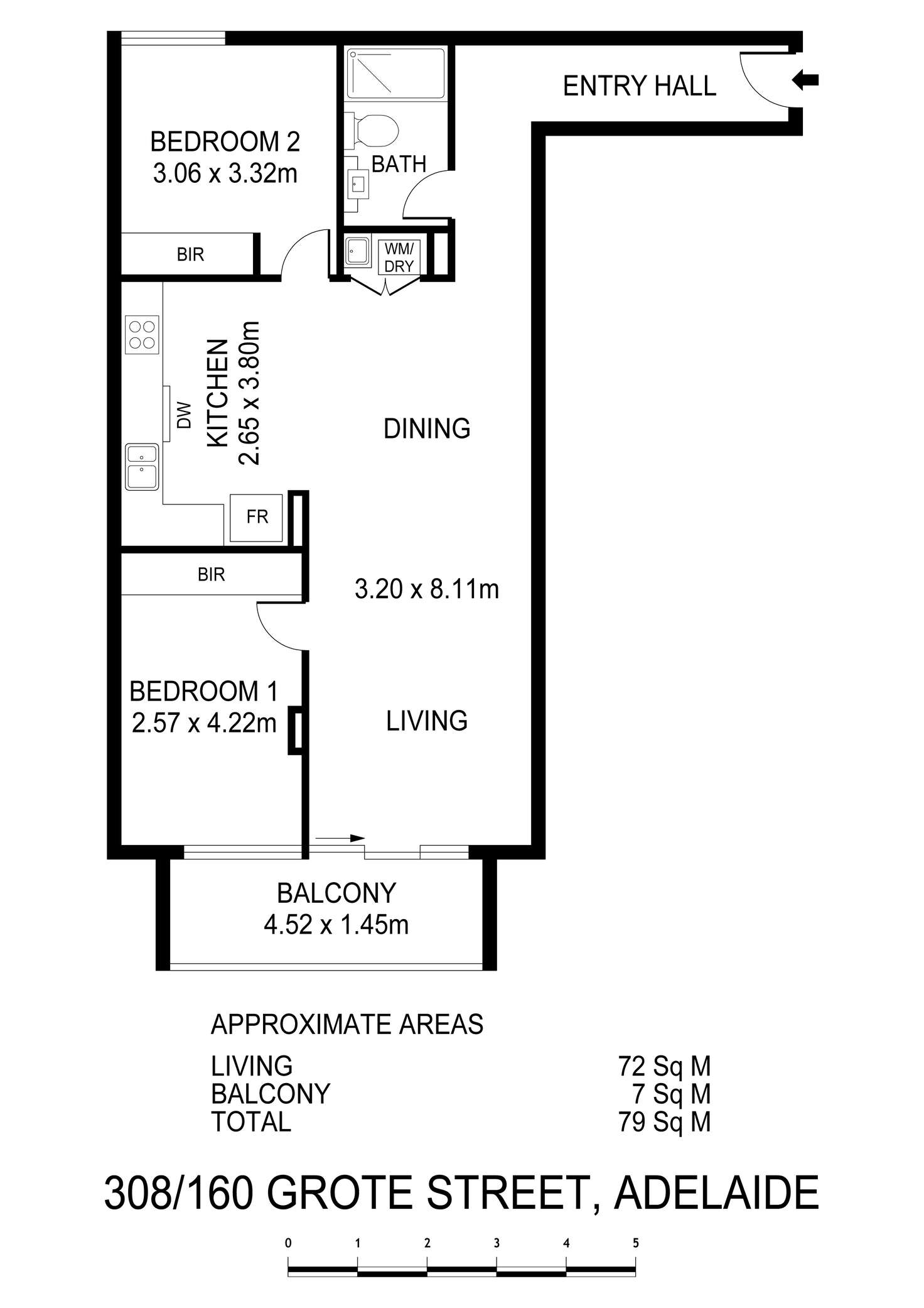 Floorplan of Homely apartment listing, 308/152-160 Grote Street, Adelaide SA 5000