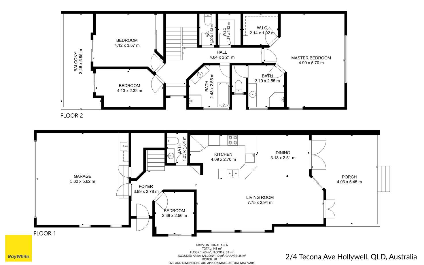 Floorplan of Homely semiDetached listing, 2/4 Tecona Avenue, Hollywell QLD 4216