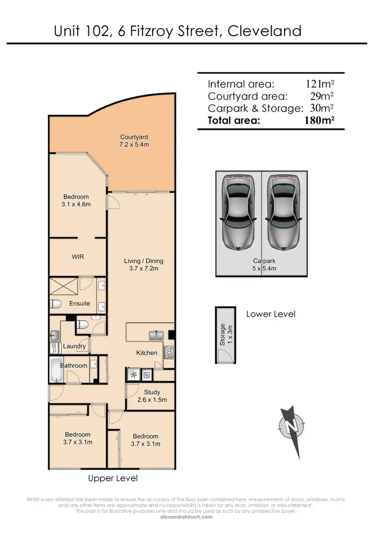 Floorplan of Homely apartment listing, 102/6 Fitzroy Street, Cleveland QLD 4163